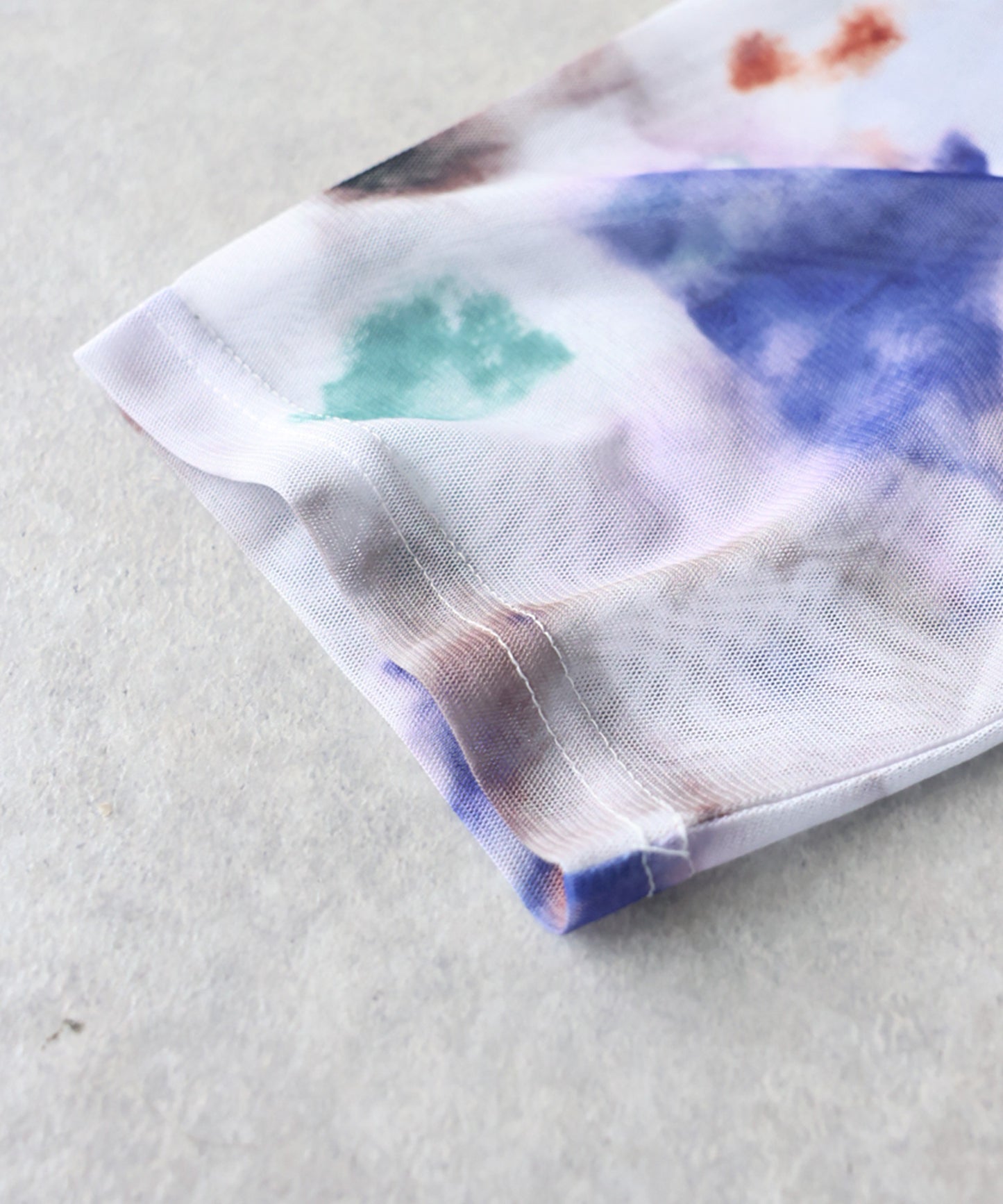 OWNth Watercolor Print Art Print Sheer Cut And Sew Top Ladies