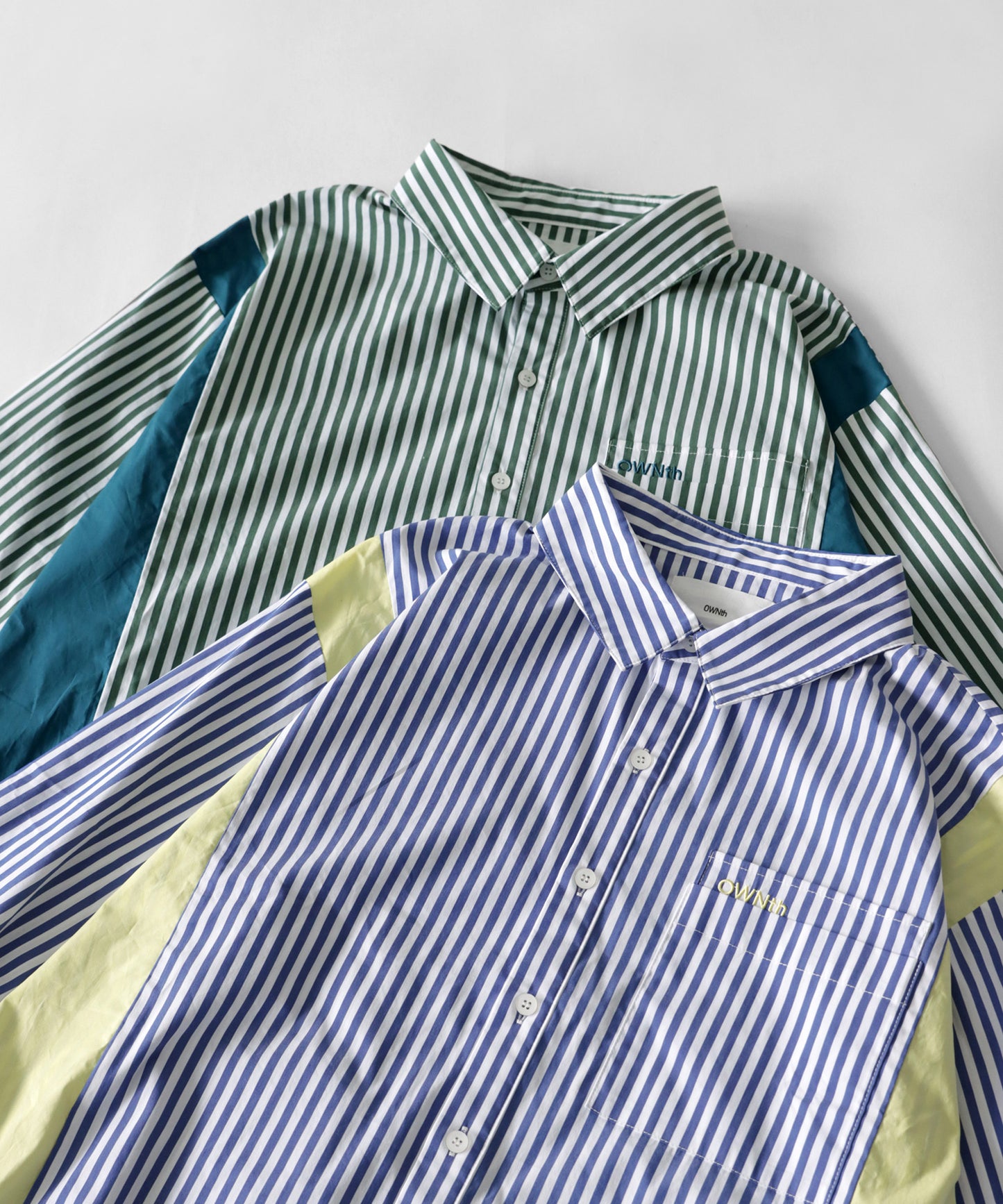 Color docking striped shirt Ladies