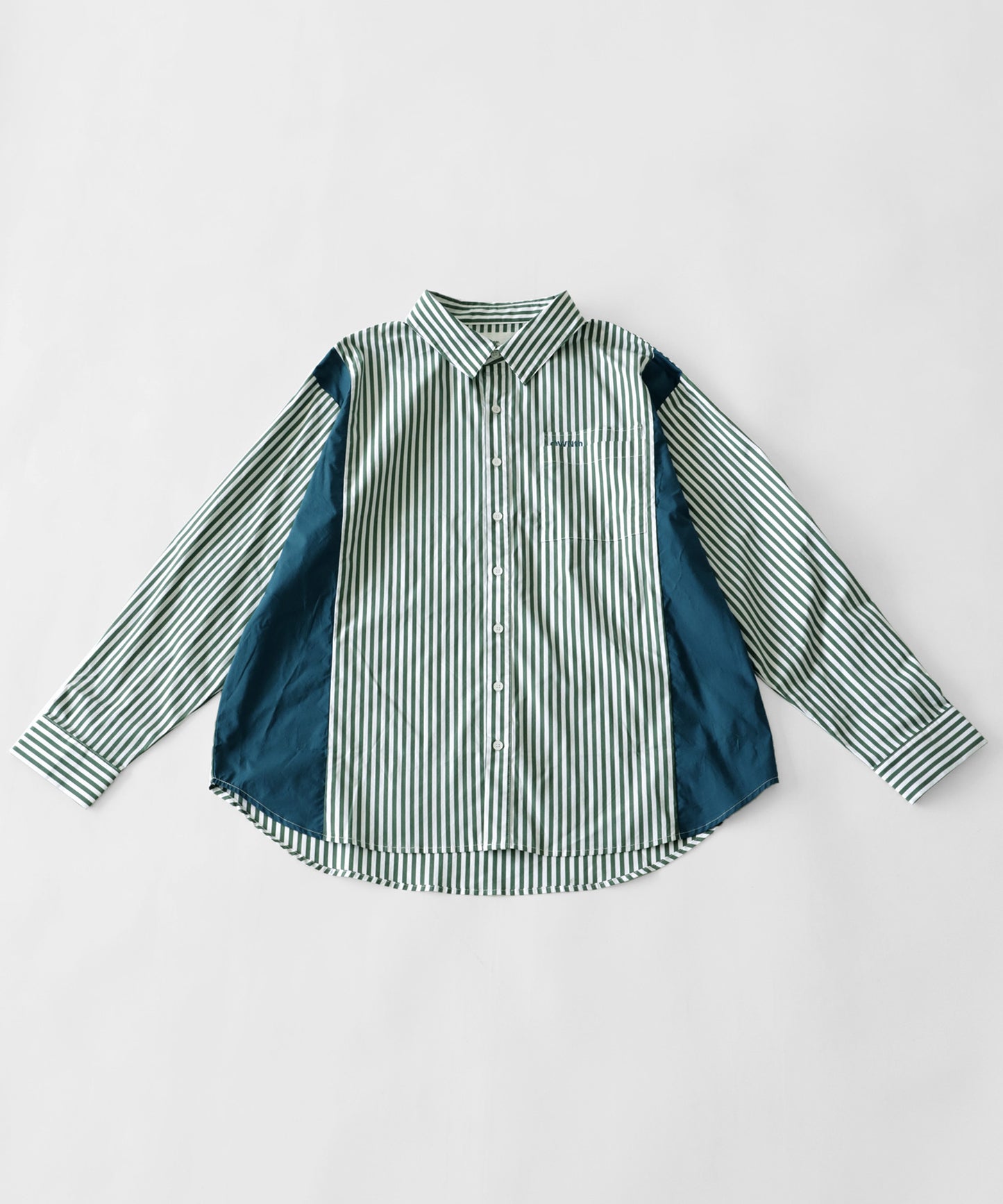 Color docking striped shirt Ladies