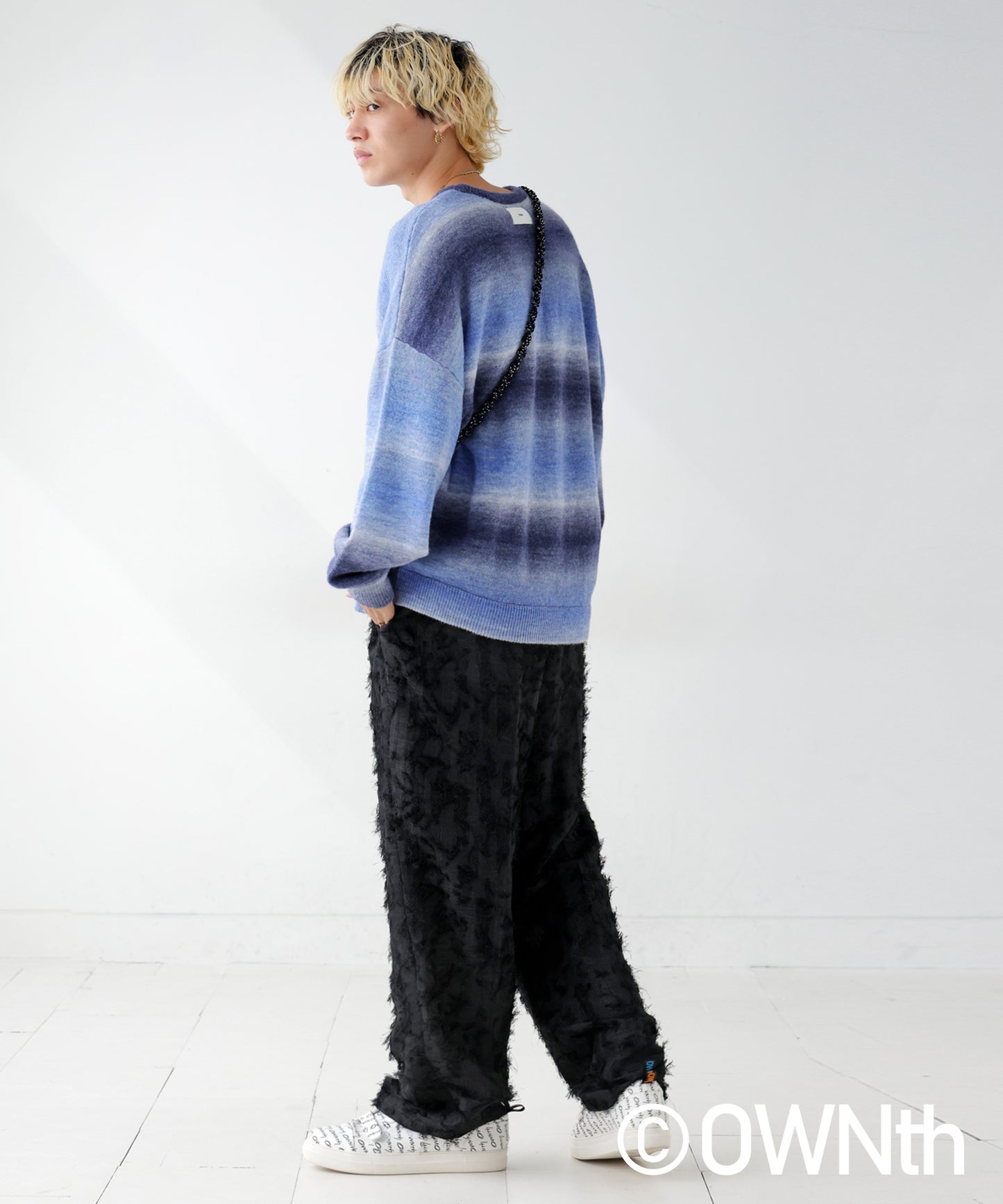 Fringe Jacquard Wide Straight Pants Unisex