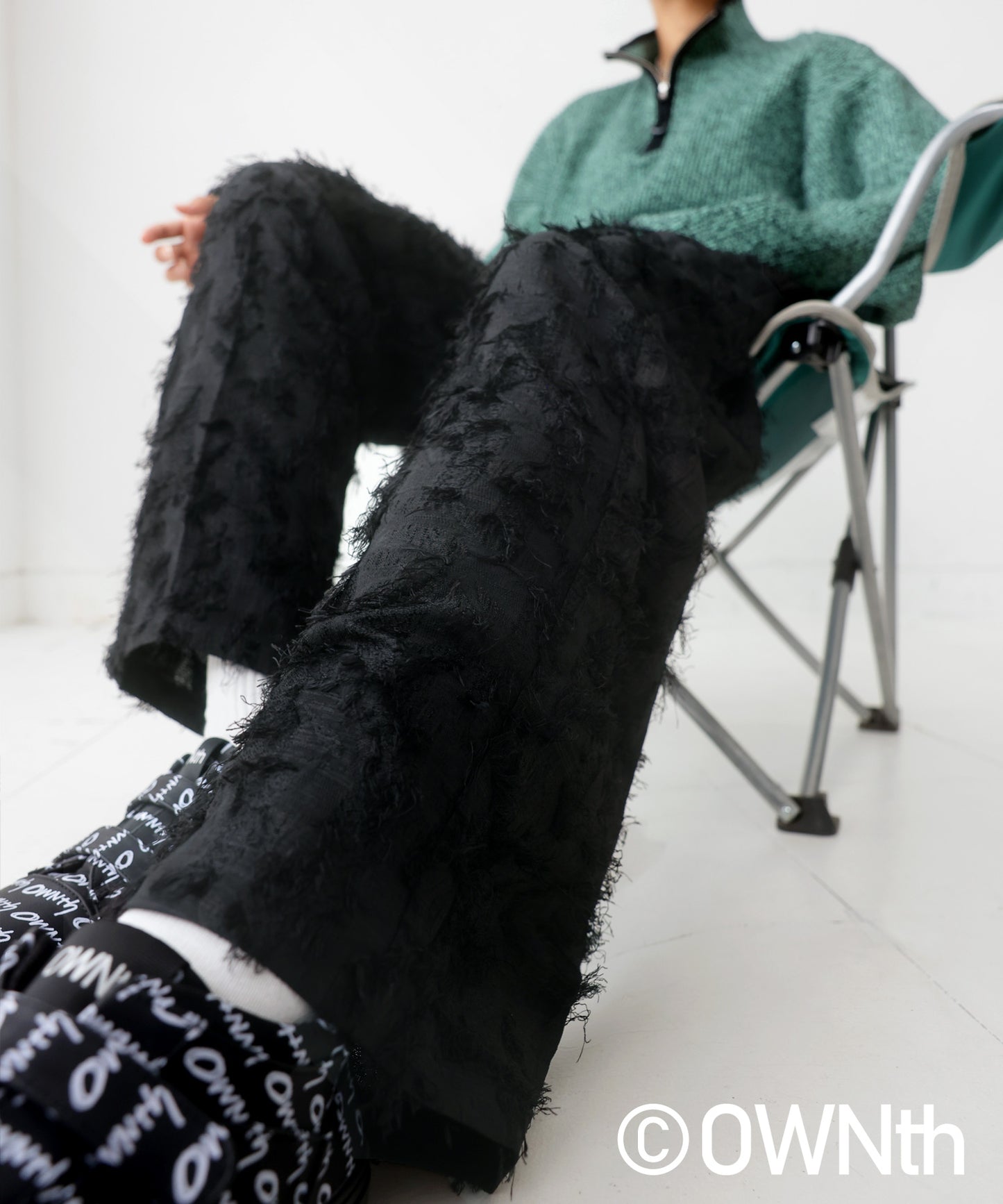 Fringe Jacquard Wide Straight Pants Unisex