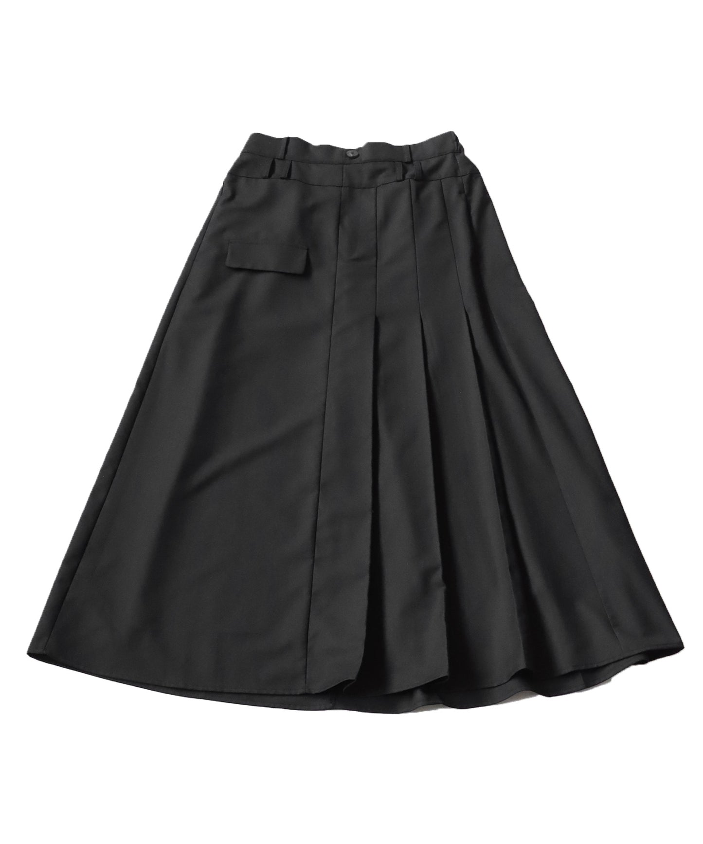 Back Embroidery Asymmetry Pleated Skirt Ladies