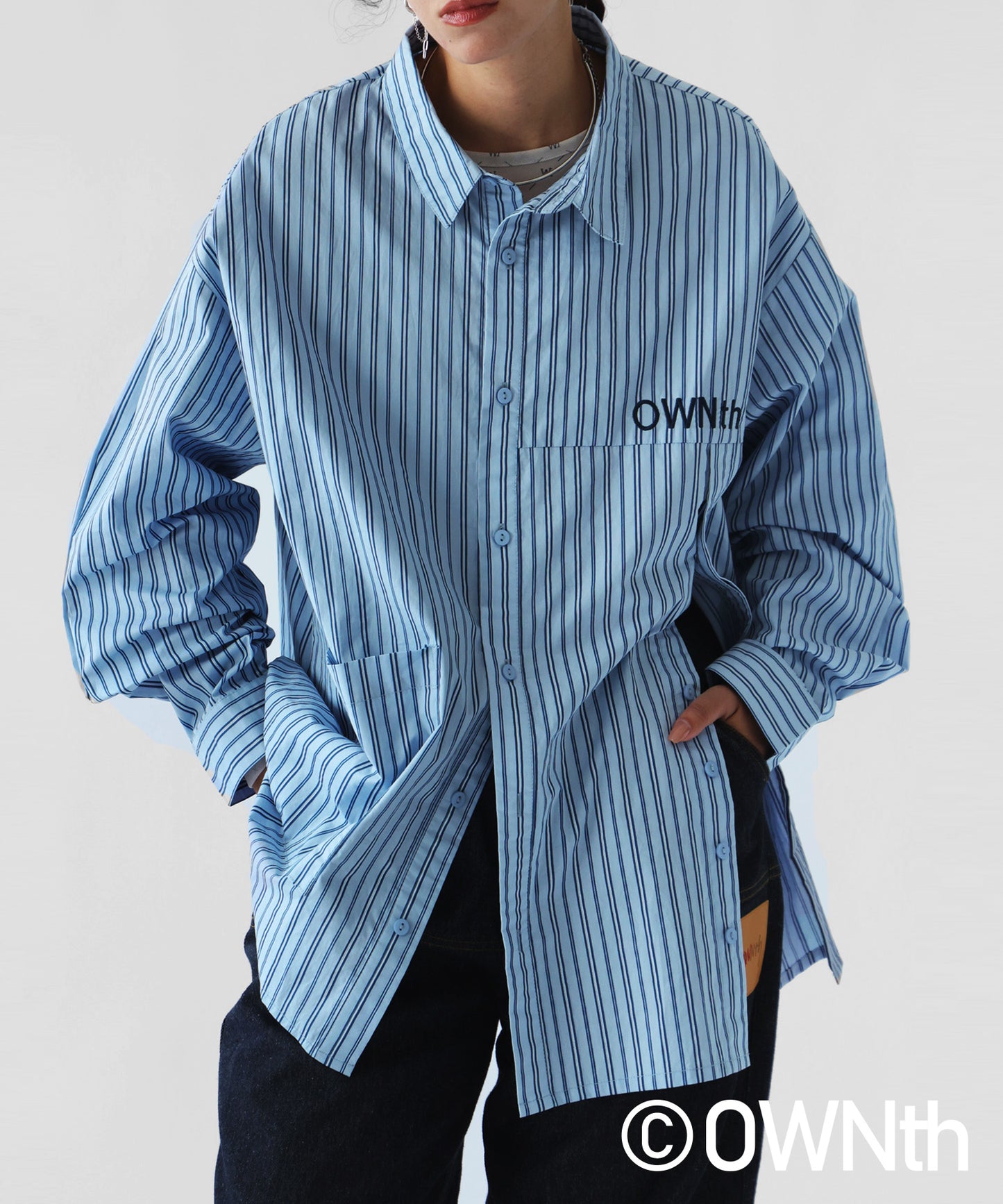 Design Switching Stripe Shirt Unisex