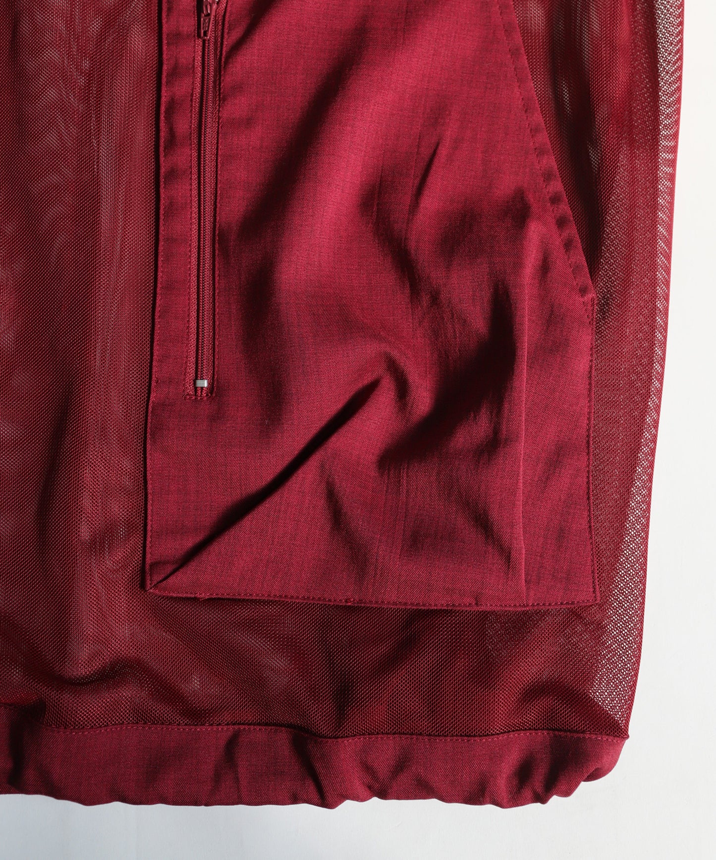 Gathered Sleeve Mesh Pullover Ladies