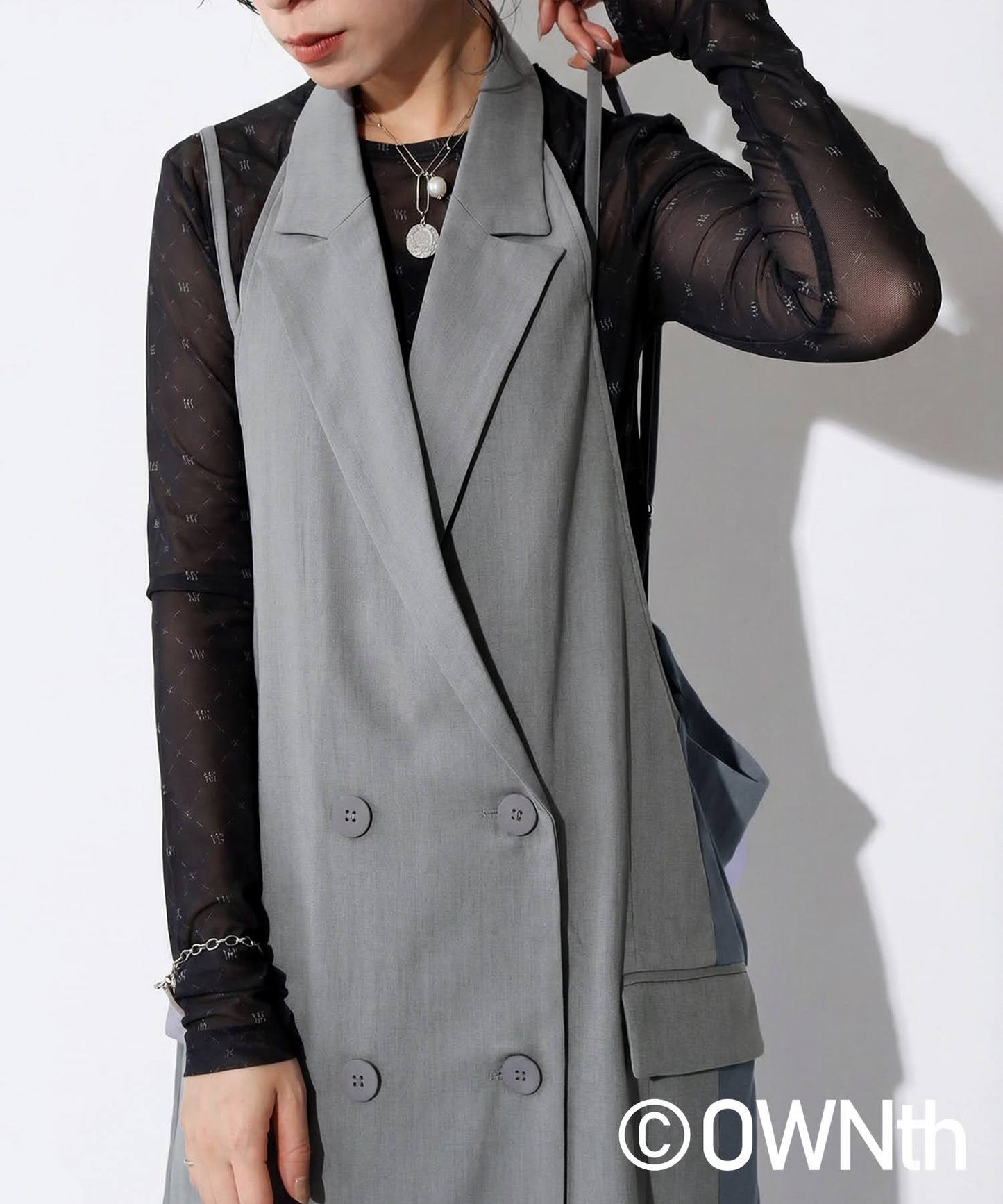 OWNth Mixed Material Camisole Dress Ladies