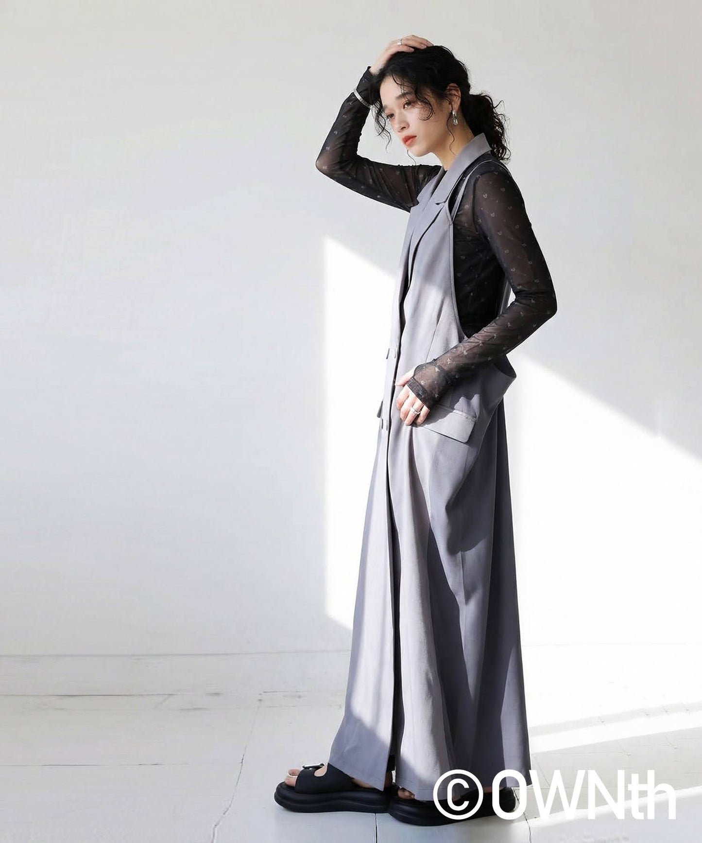 OWNth Mixed Material Camisole Dress Ladies