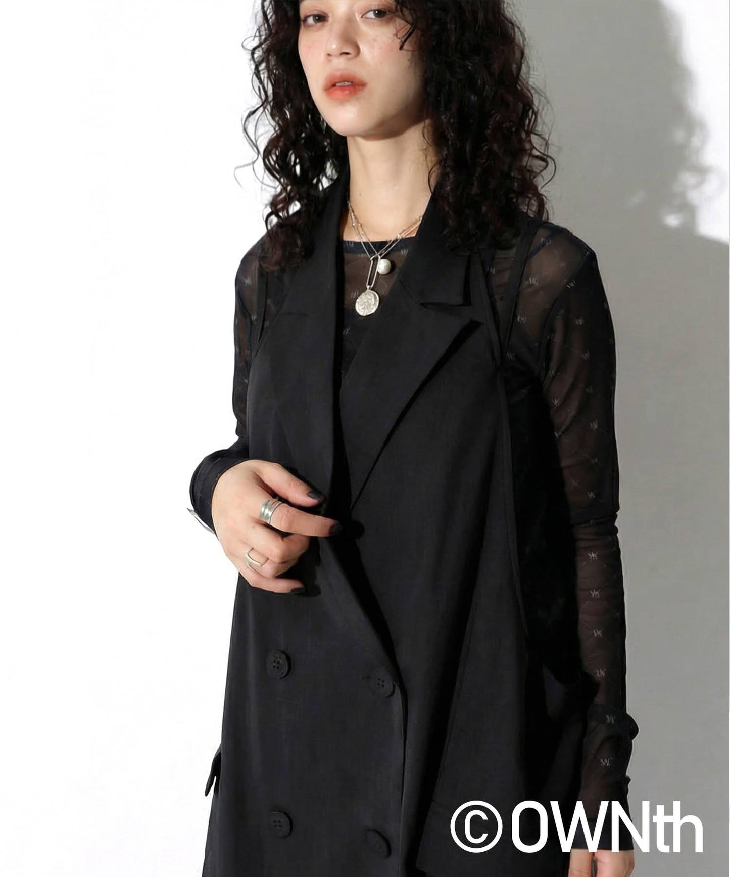 OWNth Mixed Material Camisole Dress Ladies