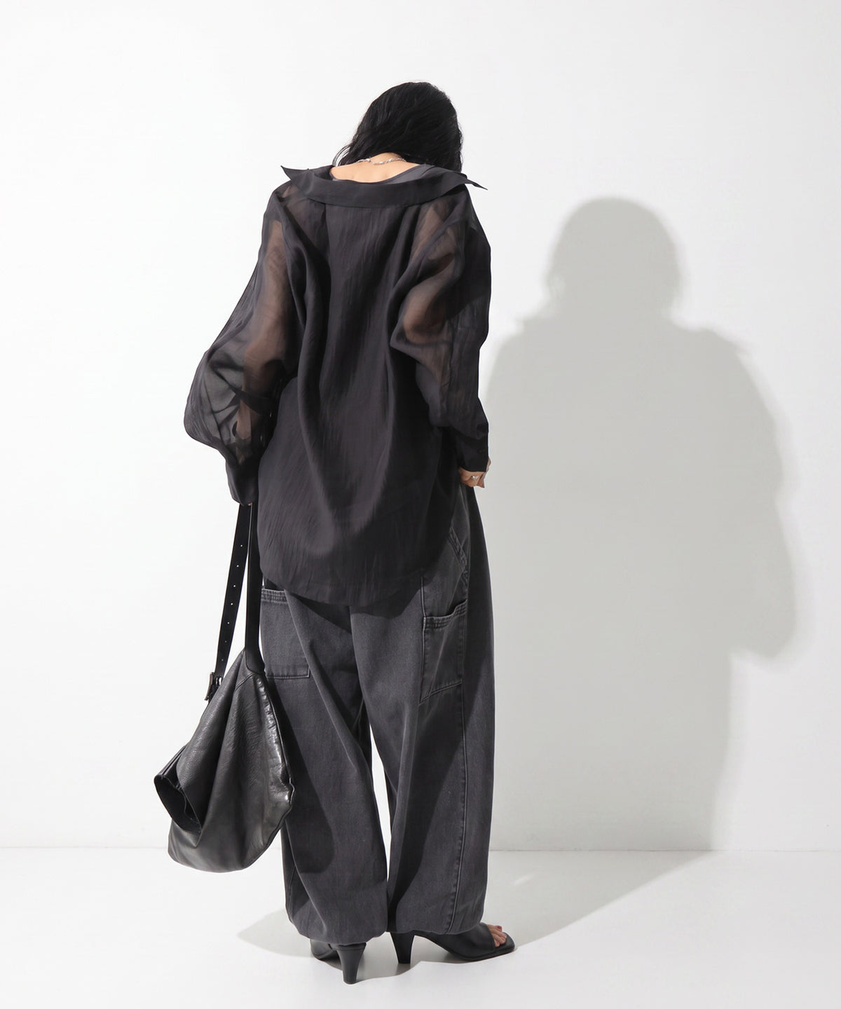 OWNth Zippered Sleeve Sheer Shirt Ladies
