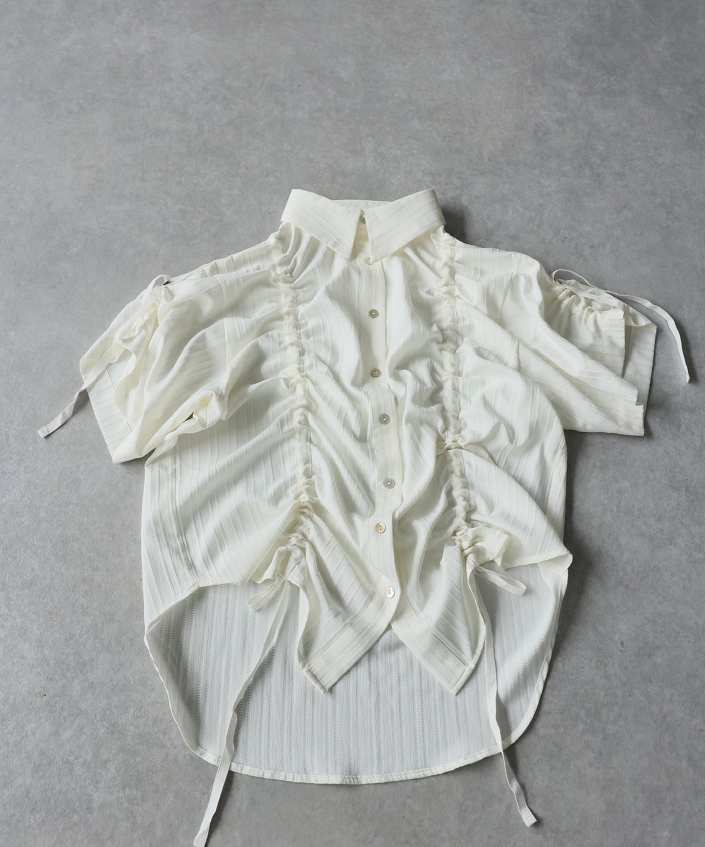 OWNth Gathered 2-Way Shirring Shirt Ladies