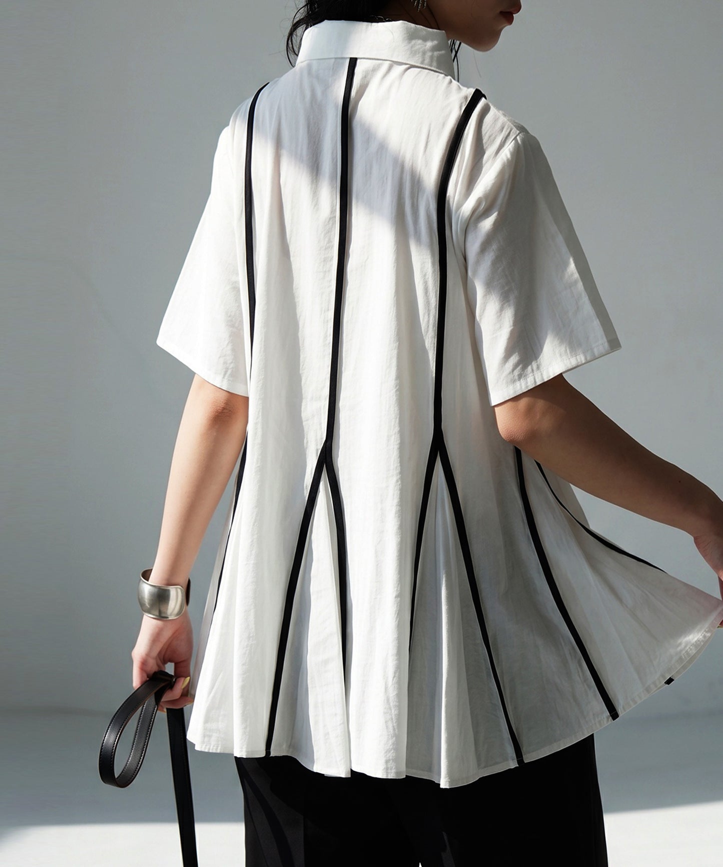 OWNth Flared Shirt With Contrasting Piping Ladies