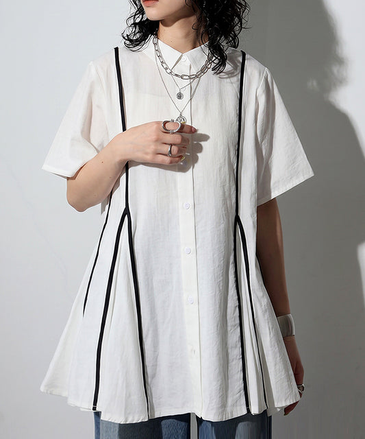 OWNth Flared Shirt With Contrasting Piping Ladies