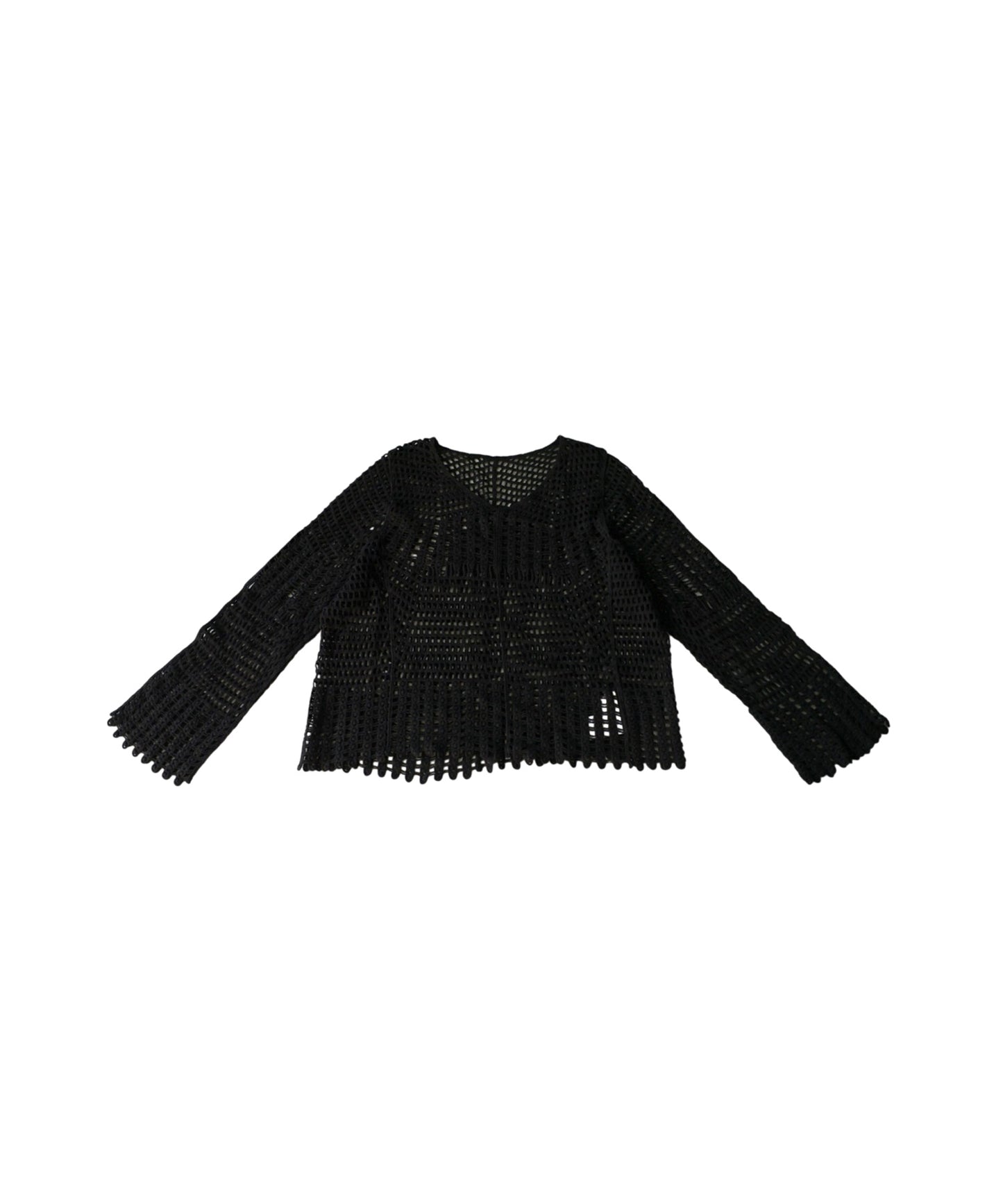 Openwork V-Neck Knit Sweater Ladies