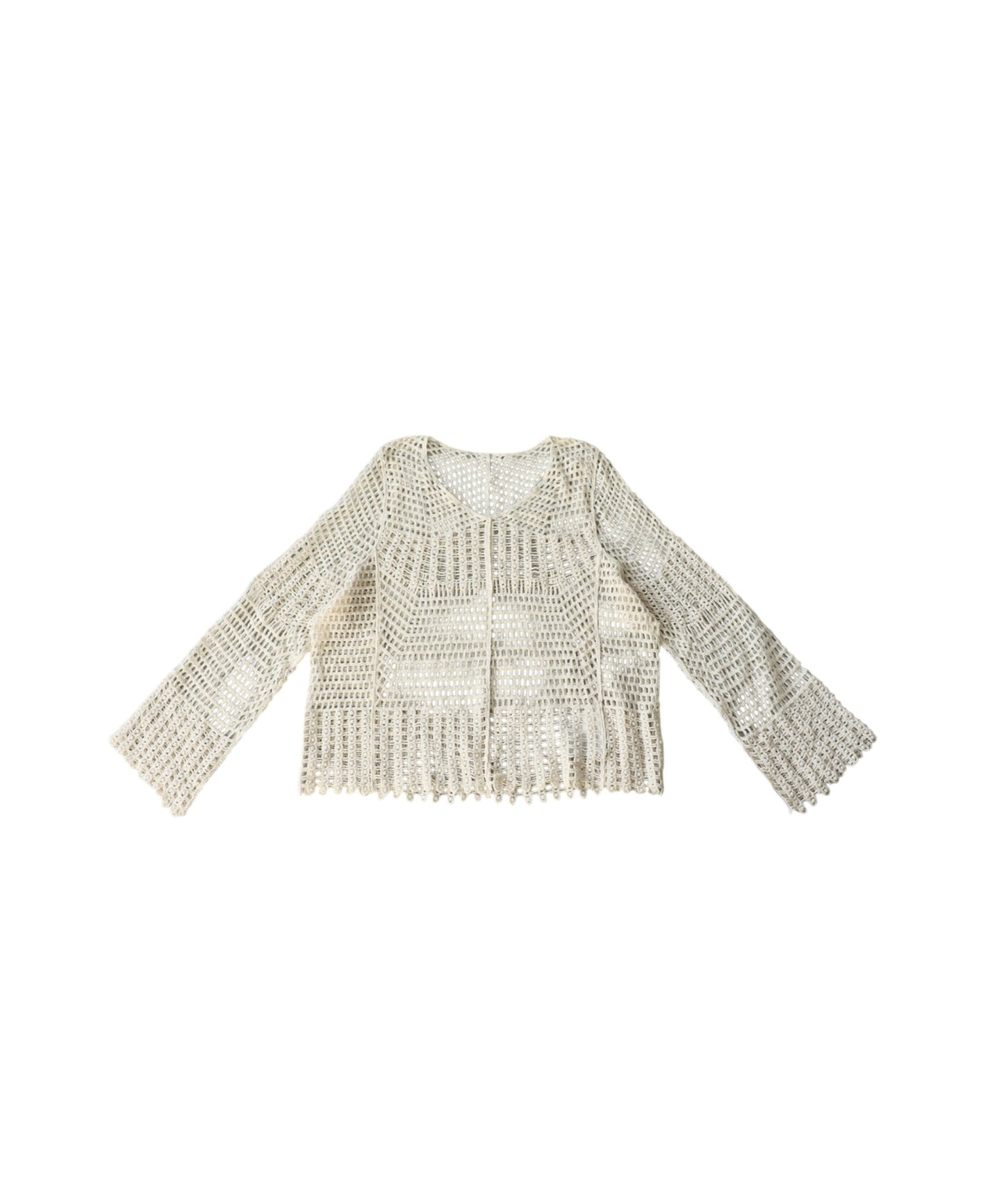 Openwork V-Neck Knit Sweater Ladies