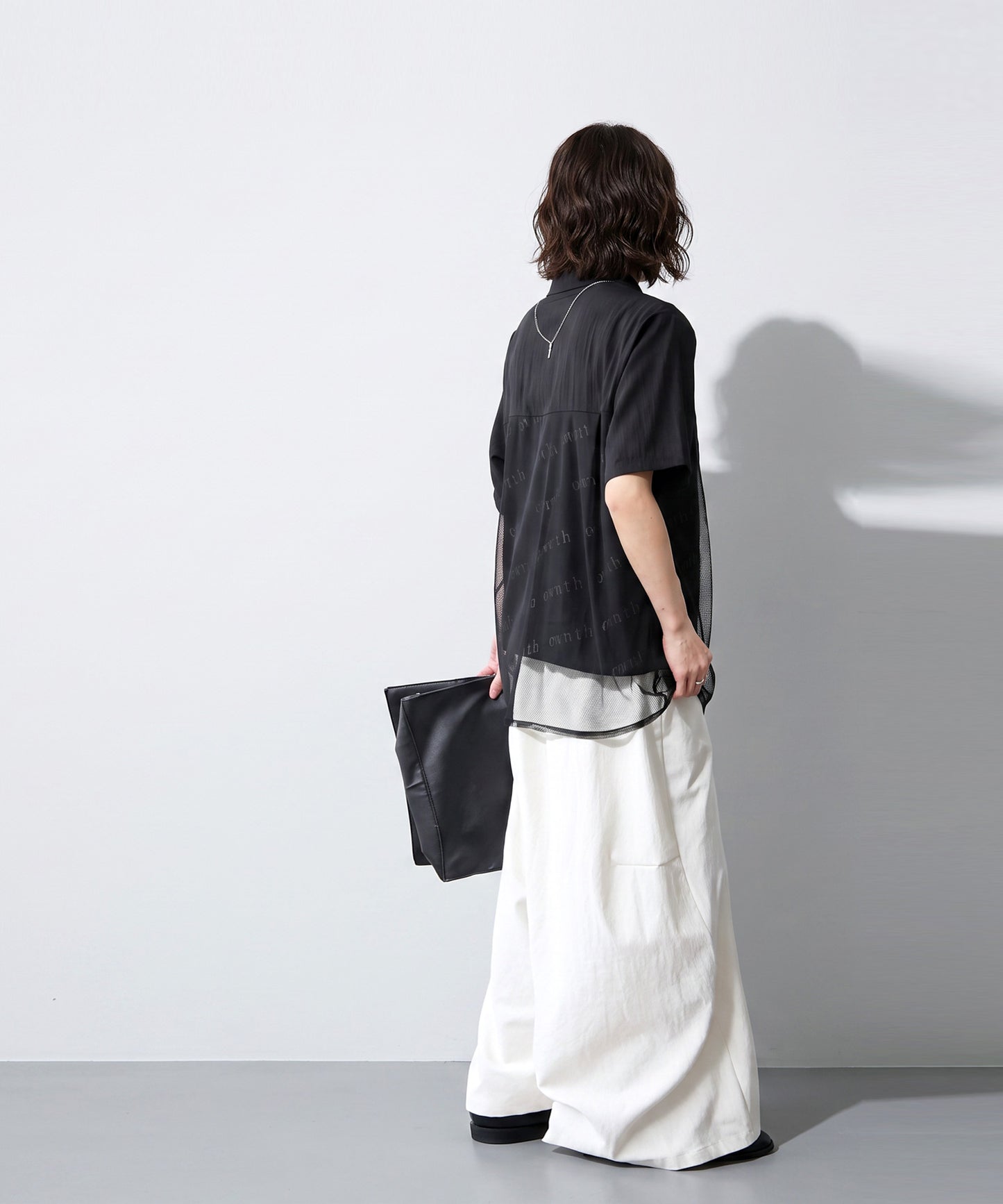 OWNth Tulle-Paneled Layered-Look Sheer Shirt Ladies