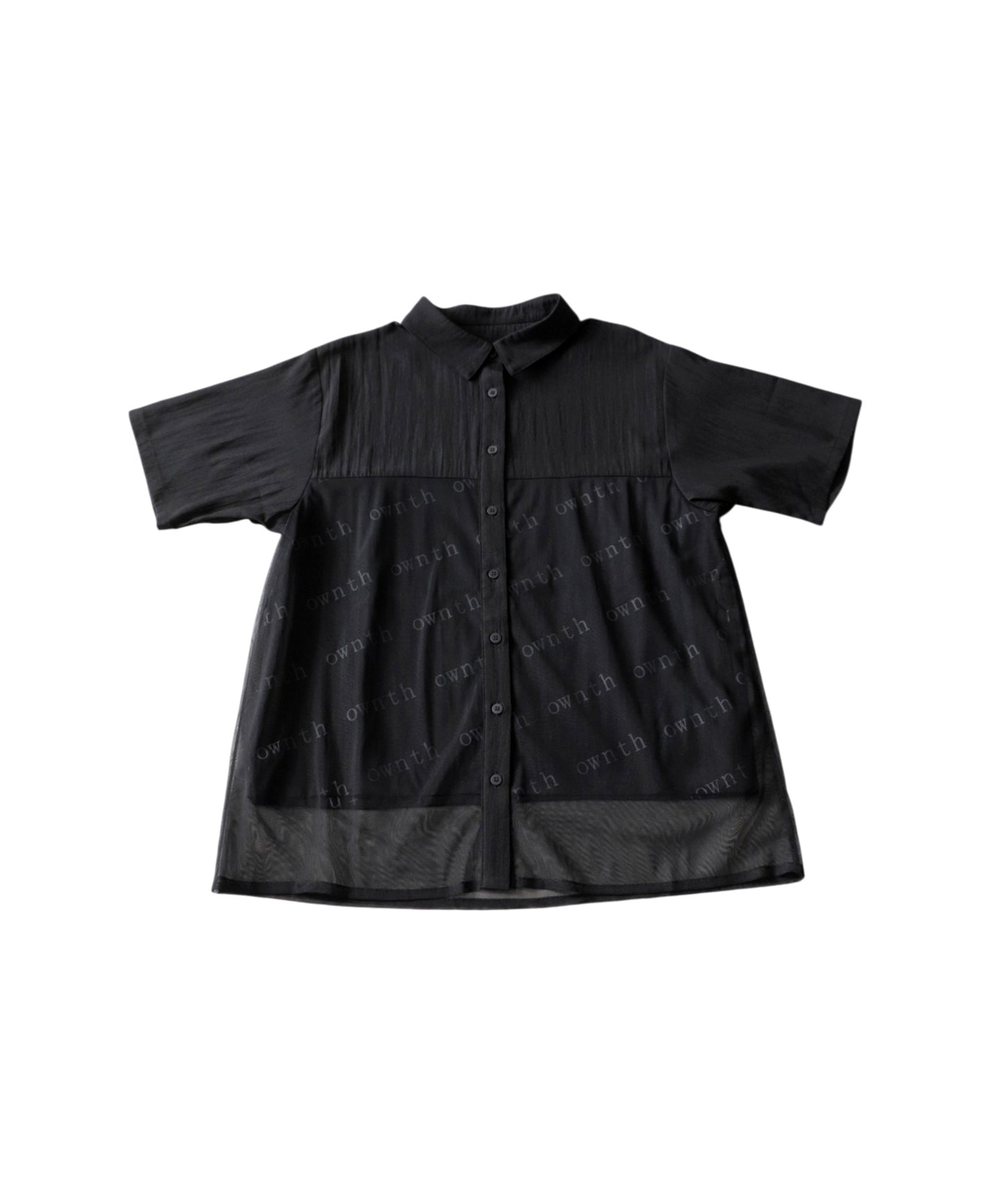 OWNth Tulle-Paneled Layered-Look Sheer Shirt Ladies