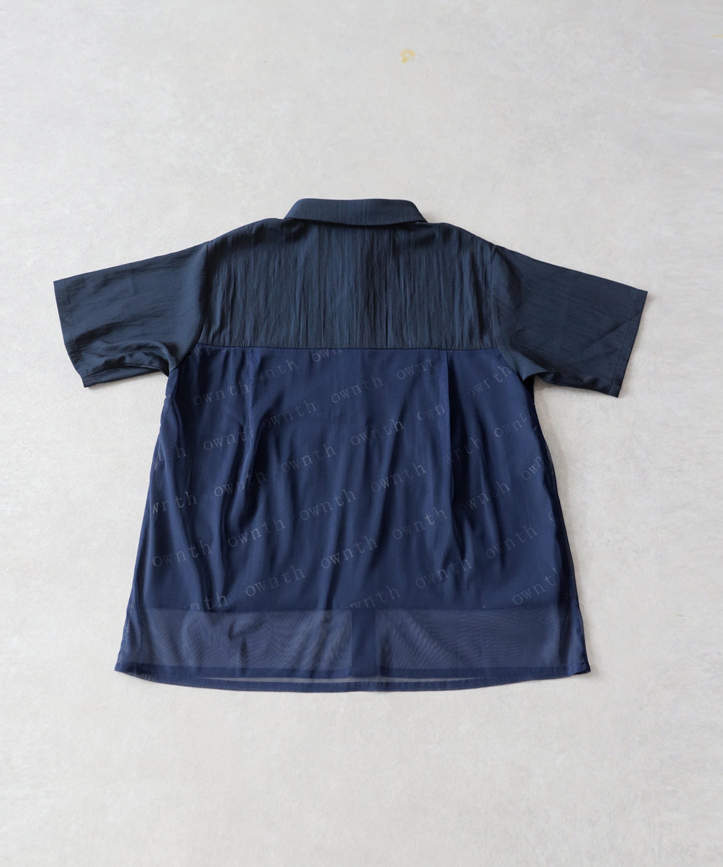 OWNth Tulle-Paneled Layered-Look Sheer Shirt Ladies