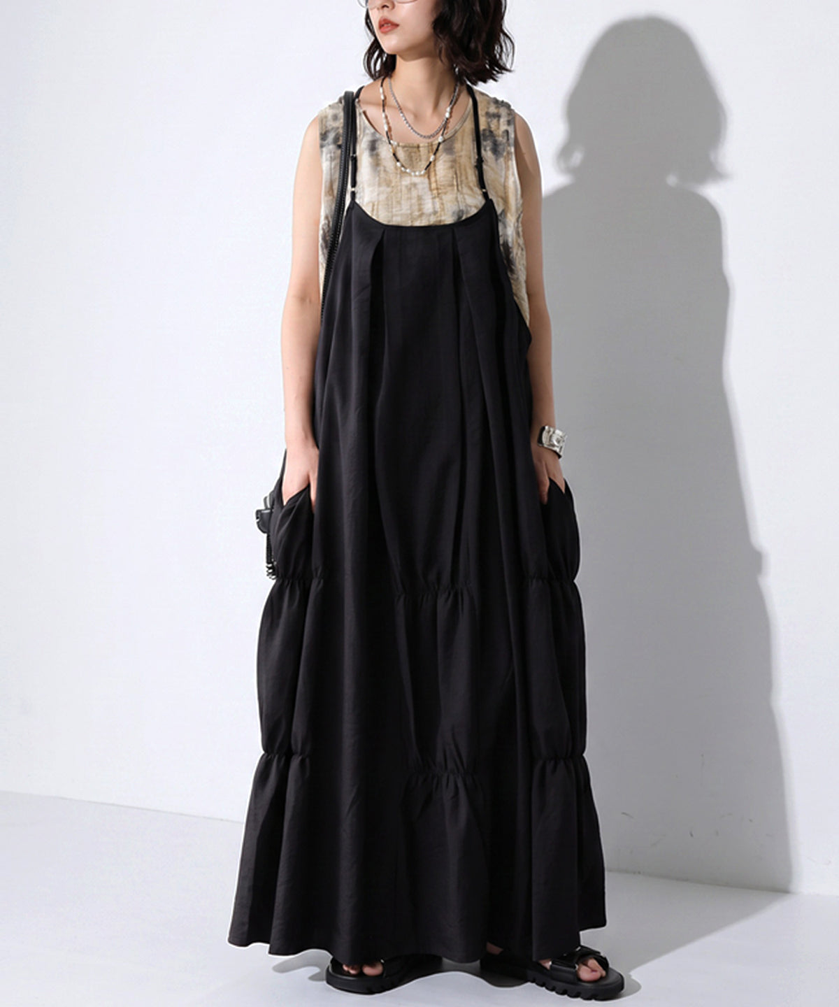 A-Line Tiered Camisole Dress Ladies