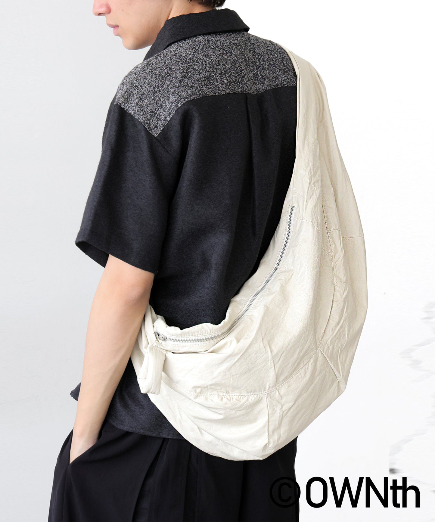 OWNth Unisex Faux Leather Round Shoulder Bag