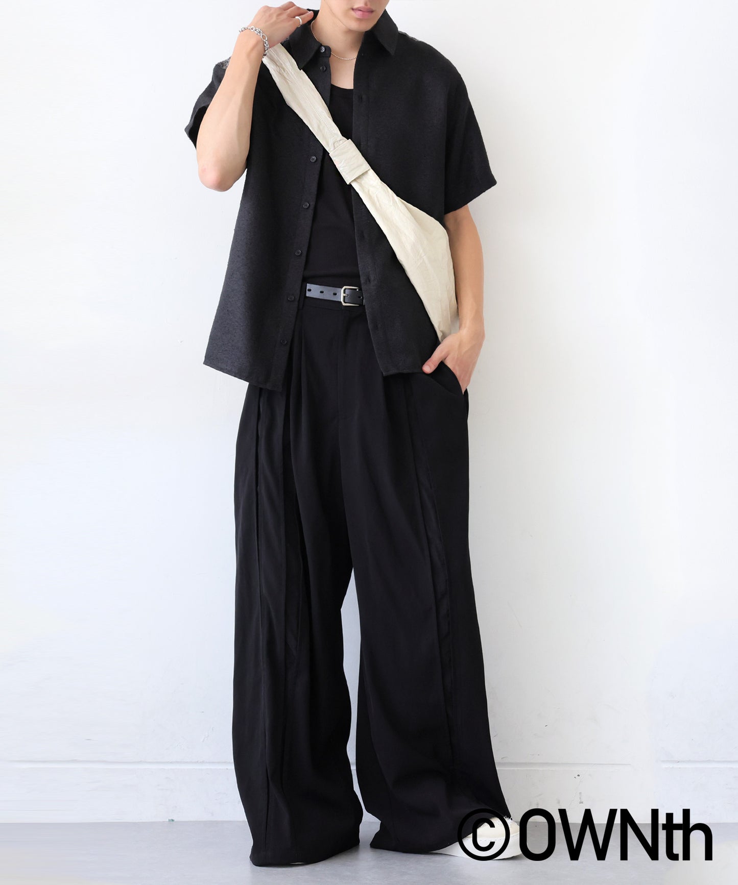 OWNth Unisex Faux Leather Round Shoulder Bag