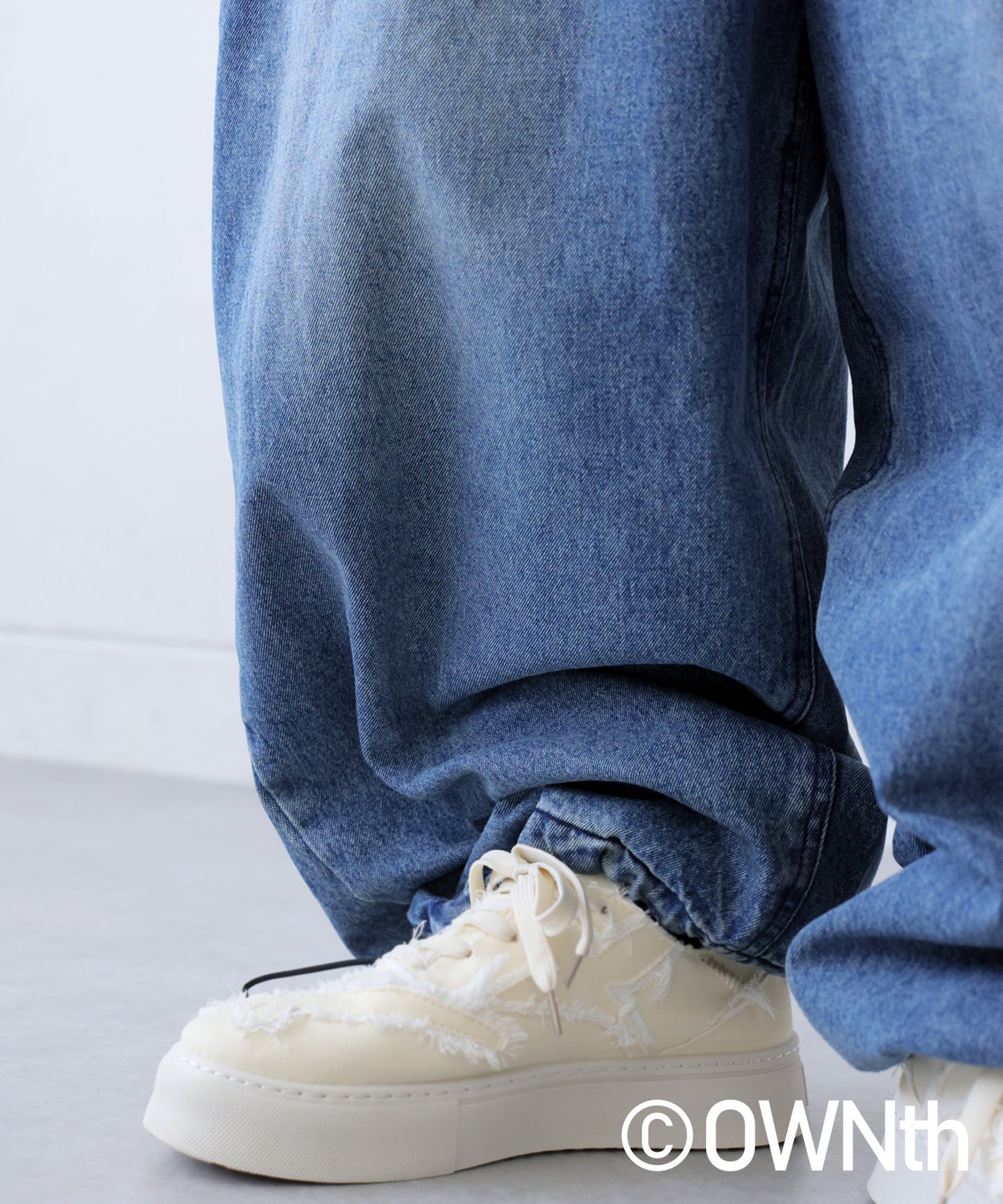 OWNth Ladies Drawstring Design Denim Balloon Pants