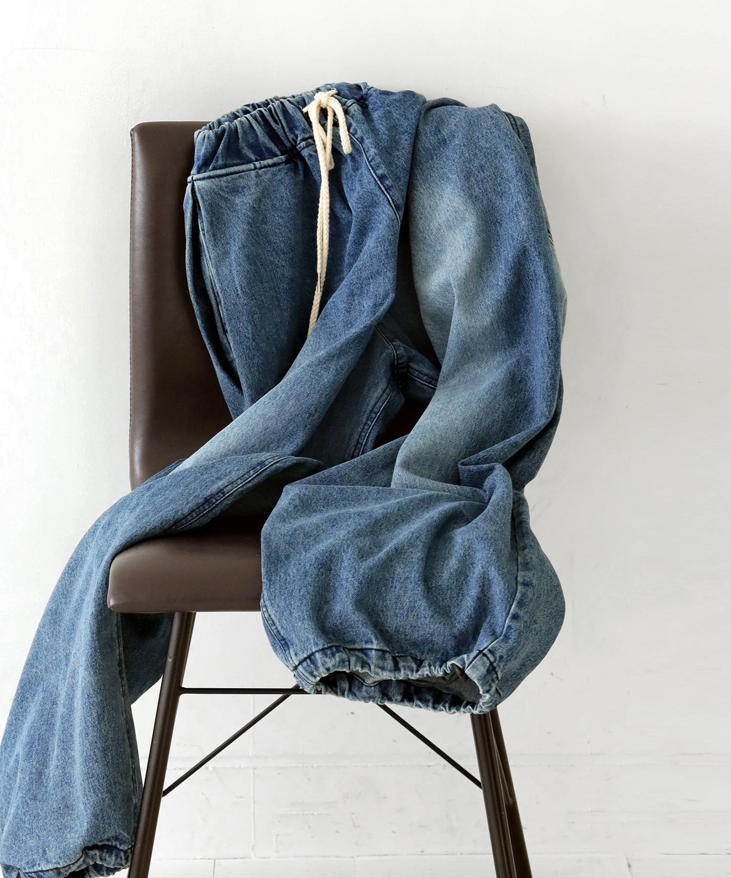 OWNth Ladies Drawstring Design Denim Balloon Pants