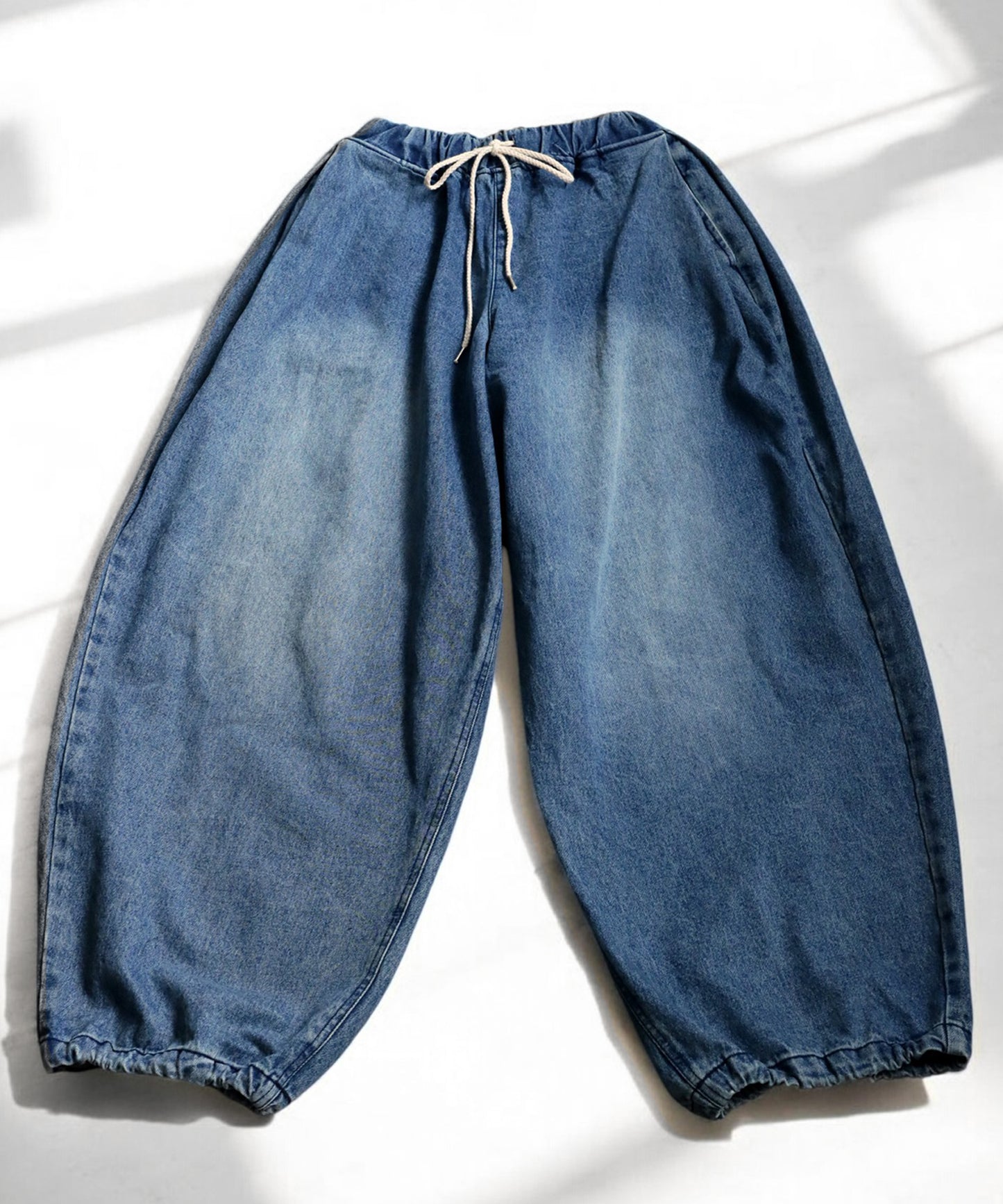 OWNth Ladies Drawstring Design Denim Balloon Pants