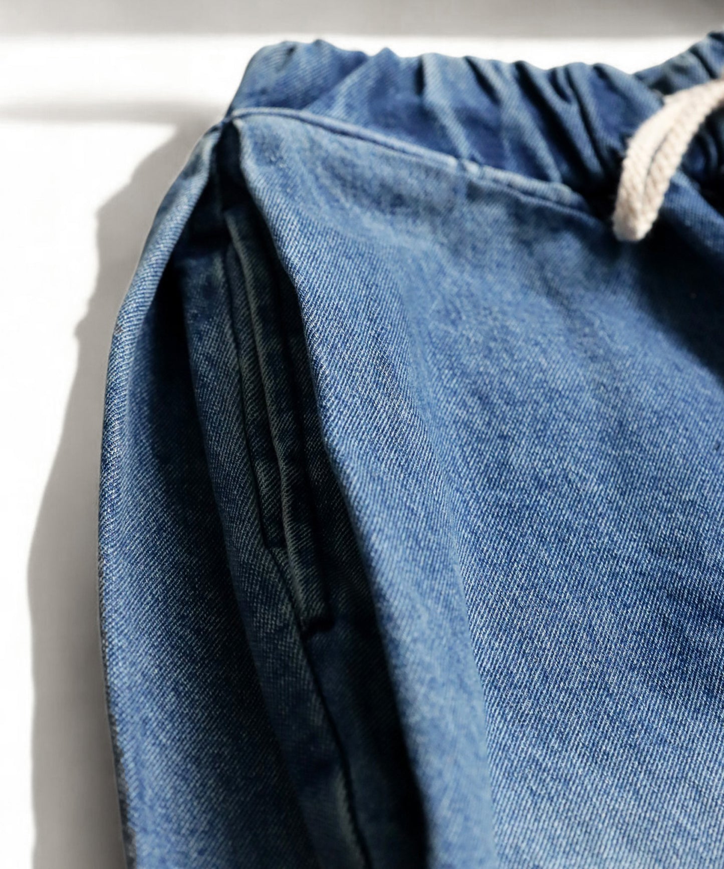 OWNth Ladies Drawstring Design Denim Balloon Pants