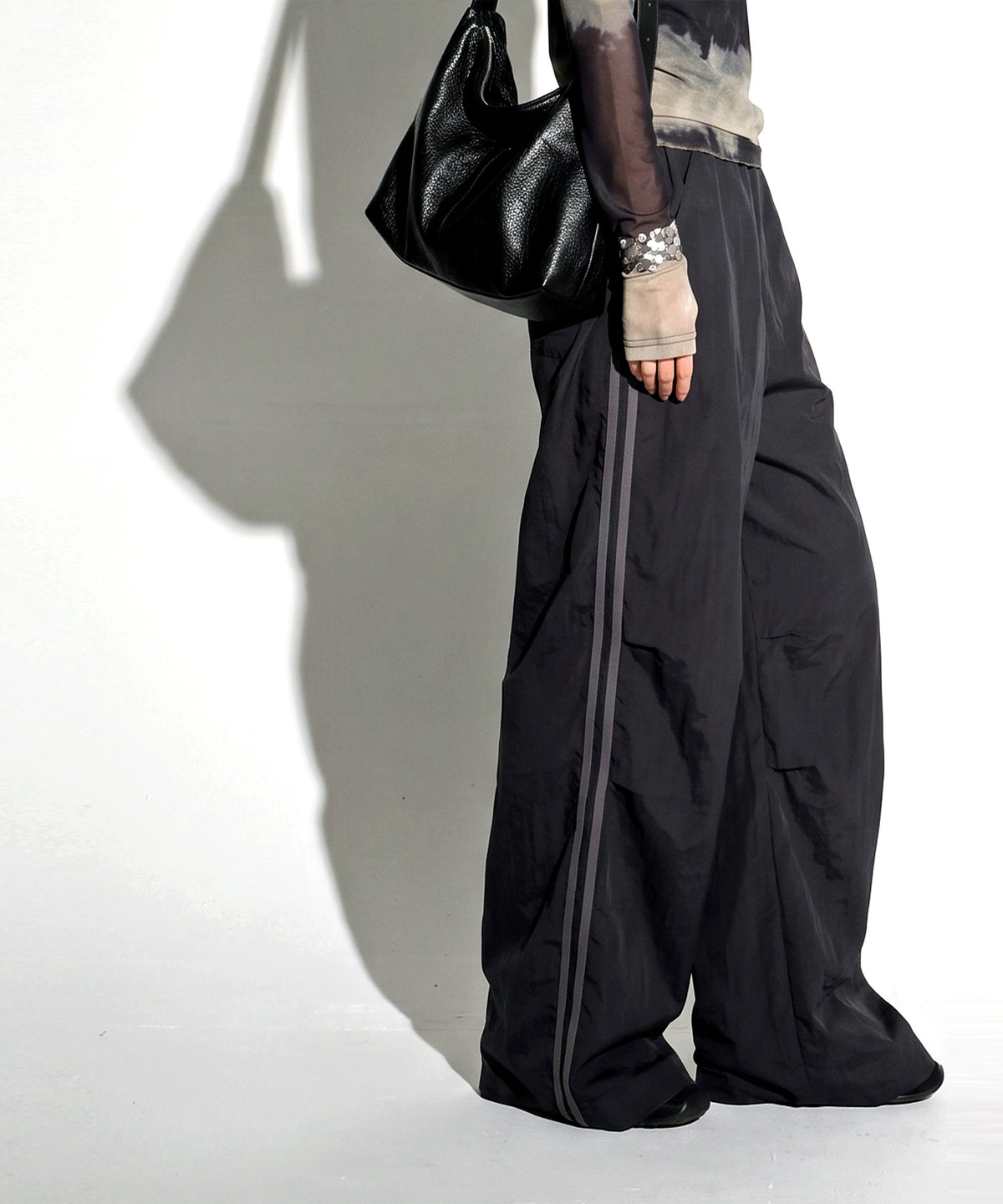 OWNth Color-Blocked Double-Line Wide-Leg Pants Ladies