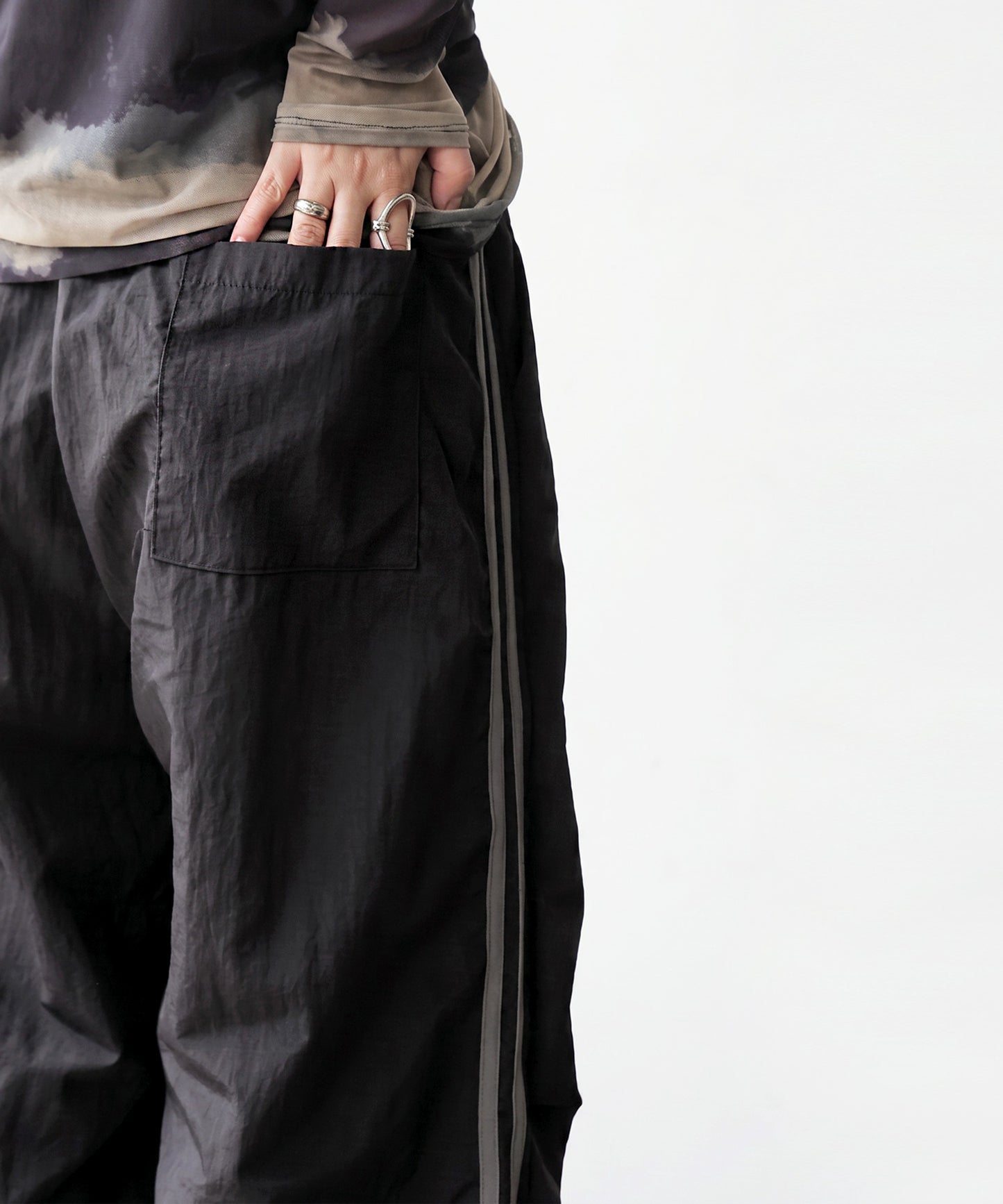 OWNth Color-Blocked Double-Line Wide-Leg Pants Ladies