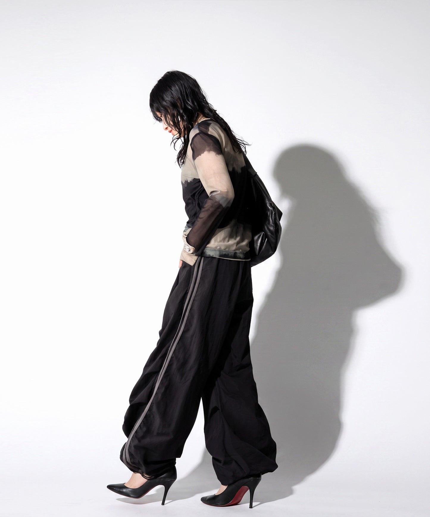 OWNth Color-Blocked Double-Line Wide-Leg Pants Ladies