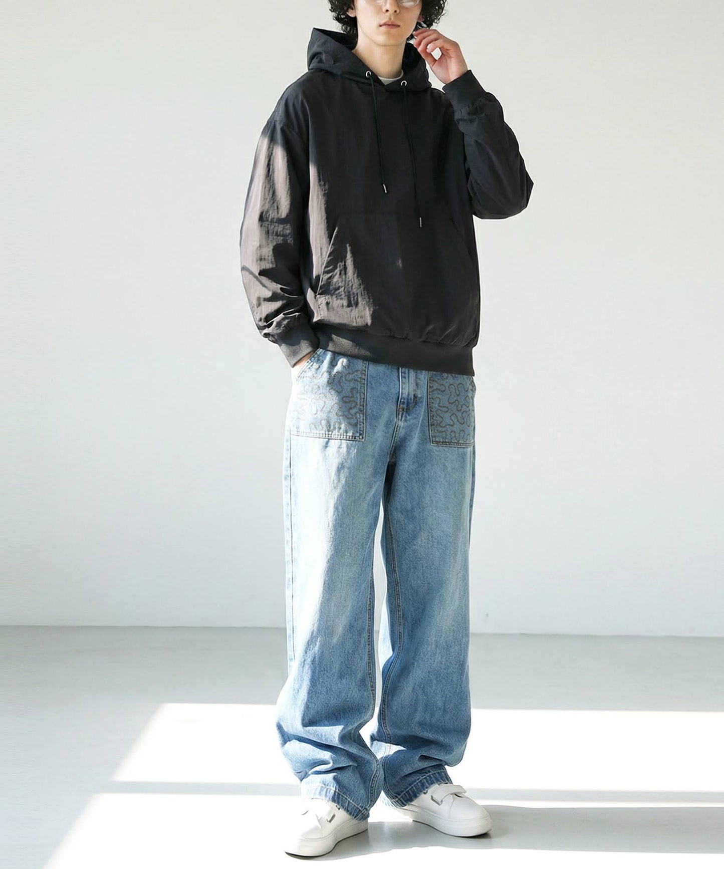 Sheer Hoodie Top Men's