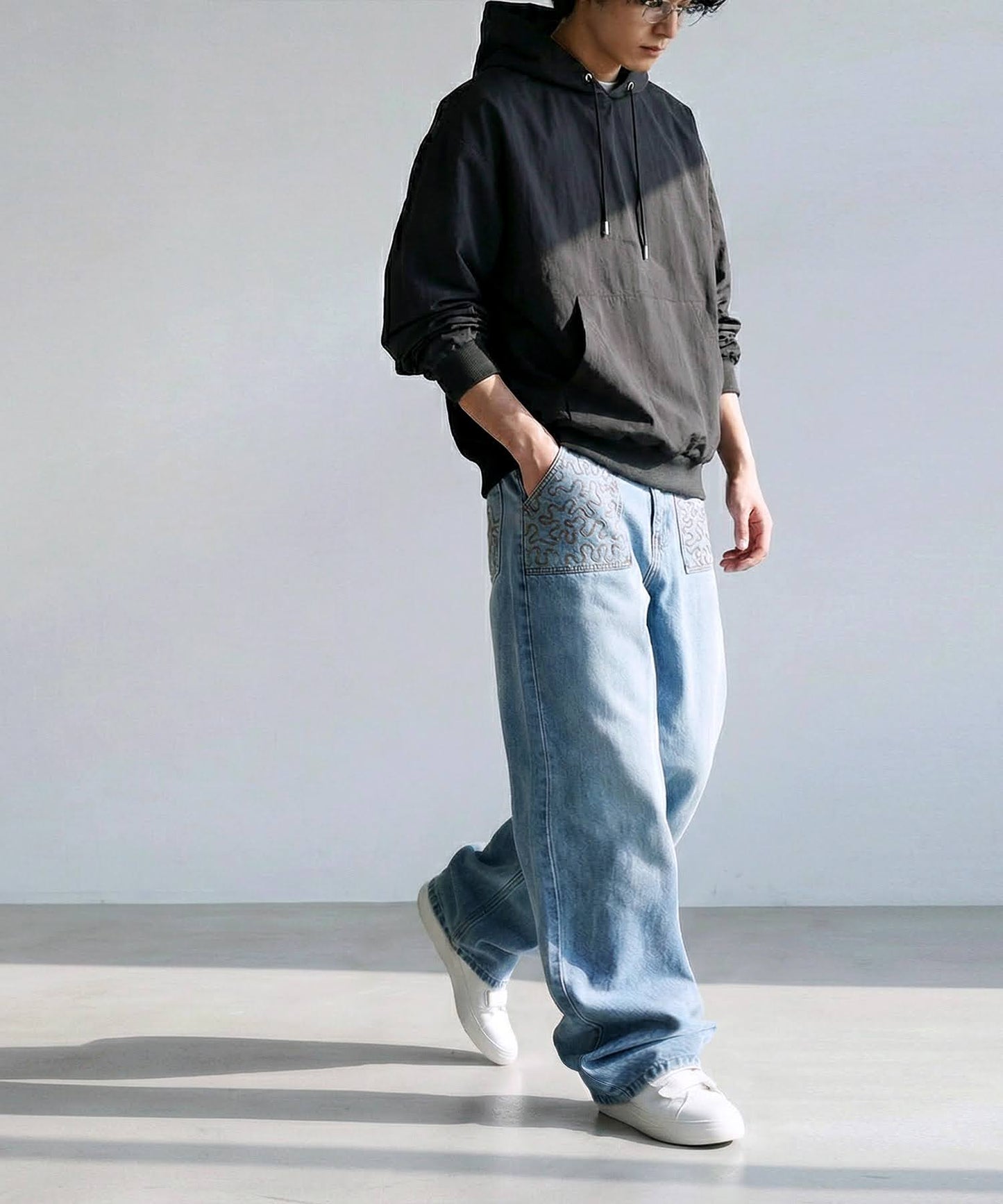 Sheer Hoodie Top Men's