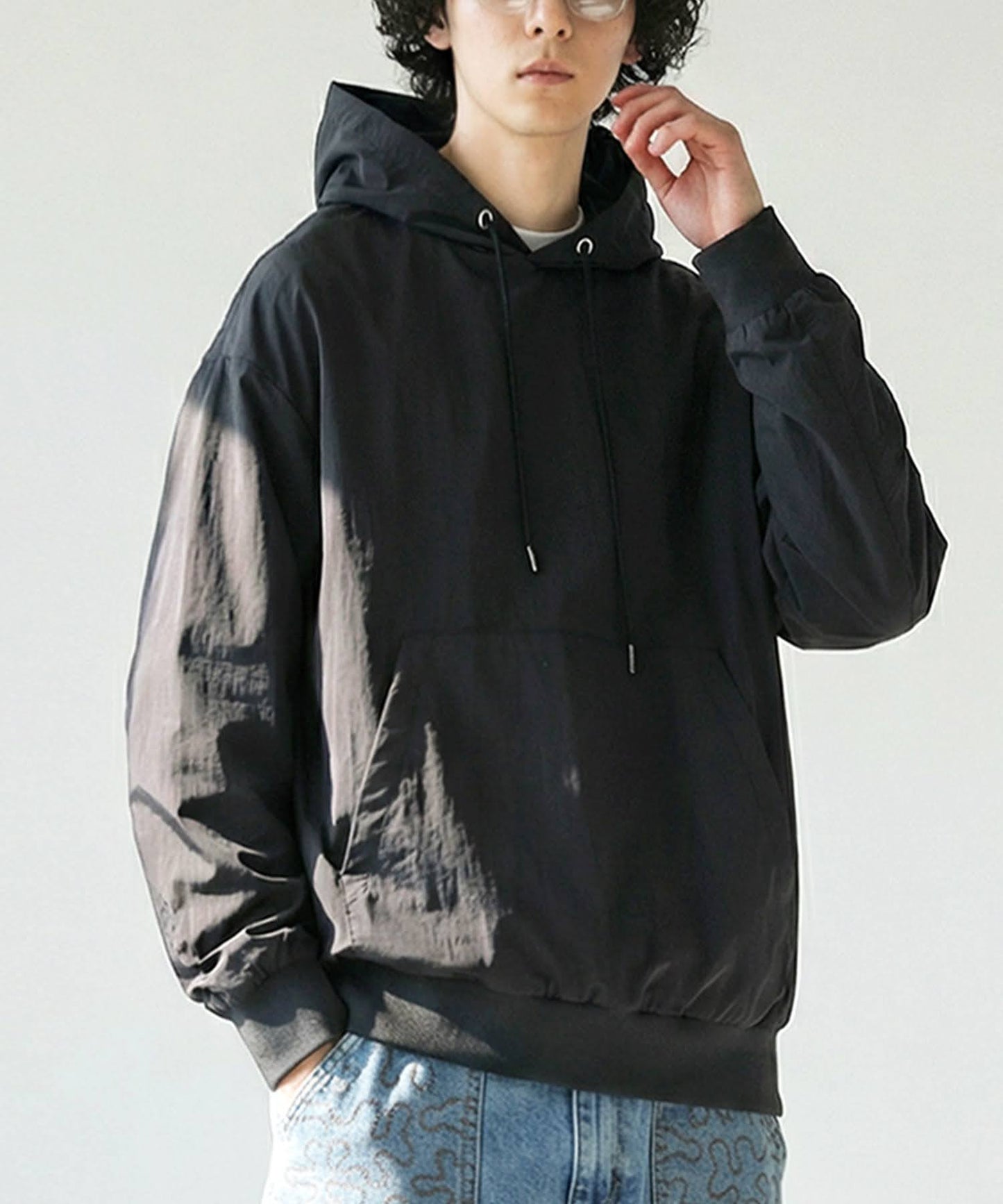 Sheer Hoodie Top Men's