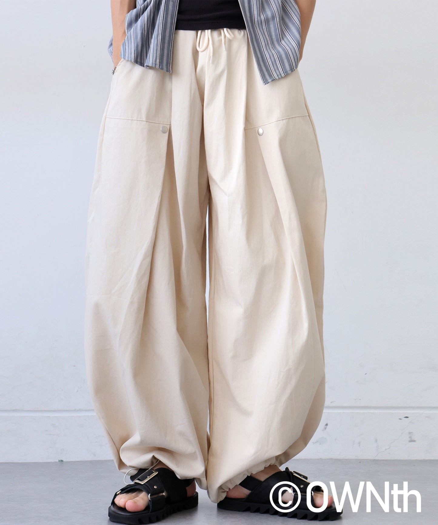OWNth Ladies Tucked Circus Pants With Drawstring Hem Design