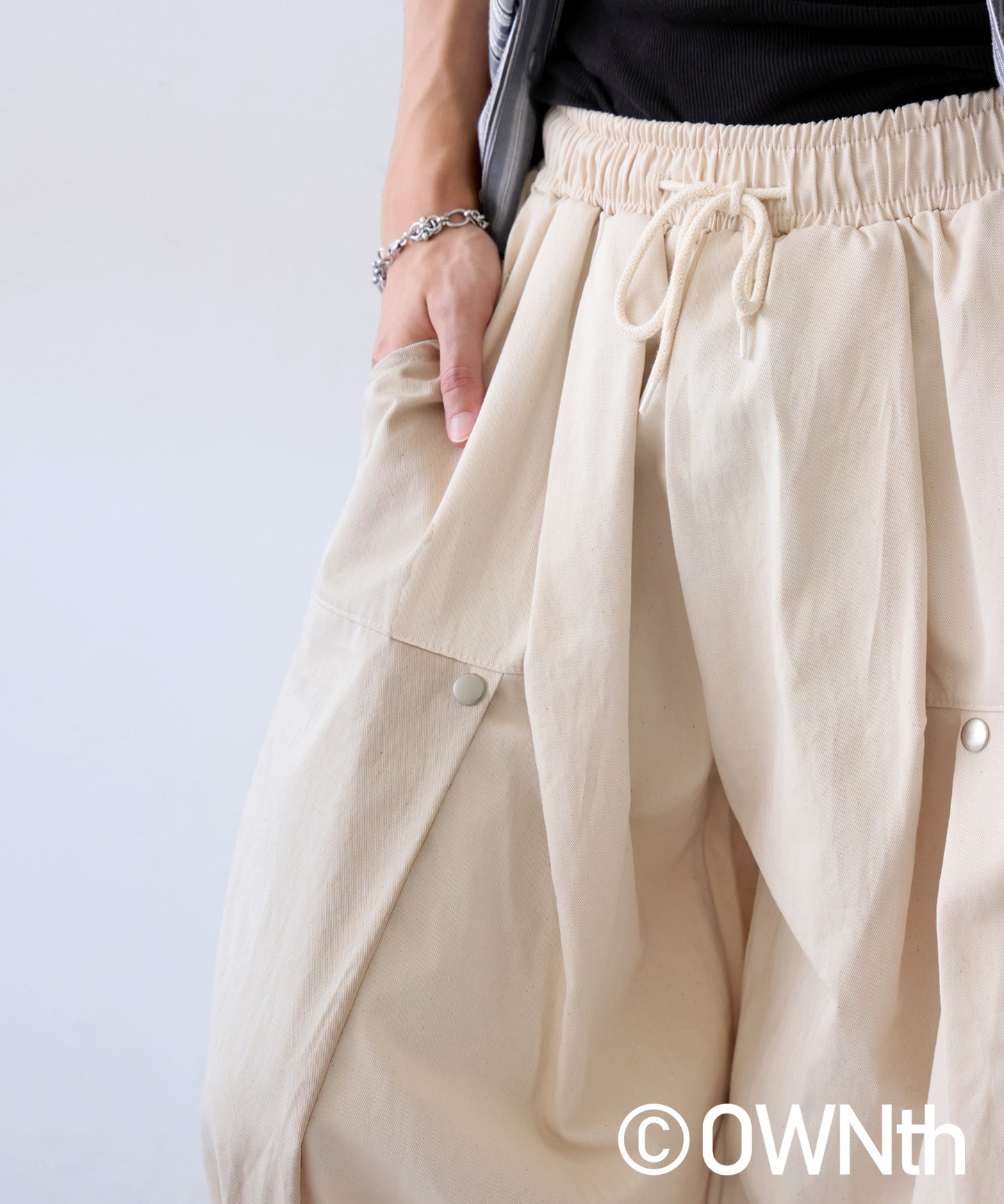 OWNth Ladies Tucked Circus Pants With Drawstring Hem Design