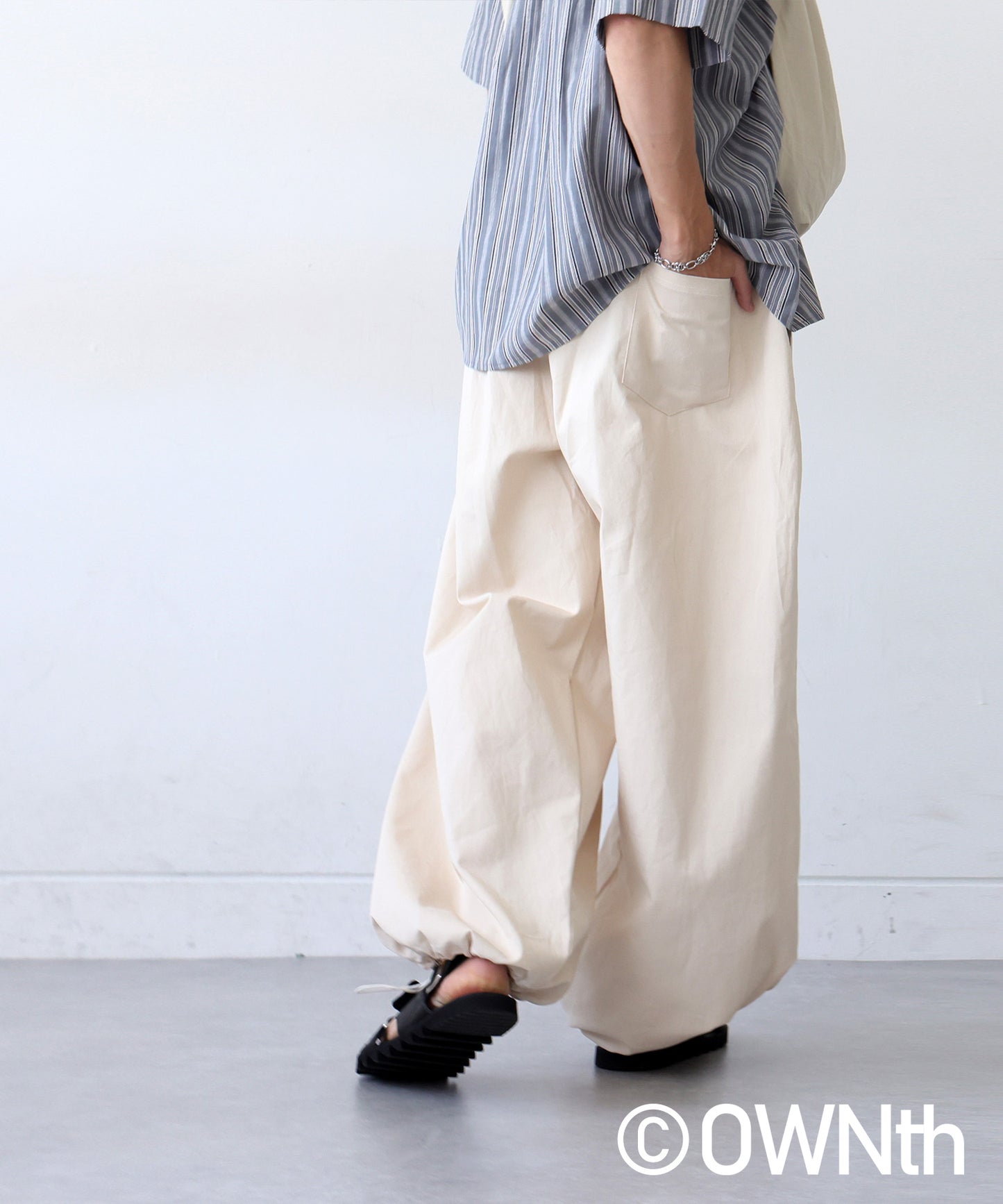 OWNth Ladies Tucked Circus Pants With Drawstring Hem Design