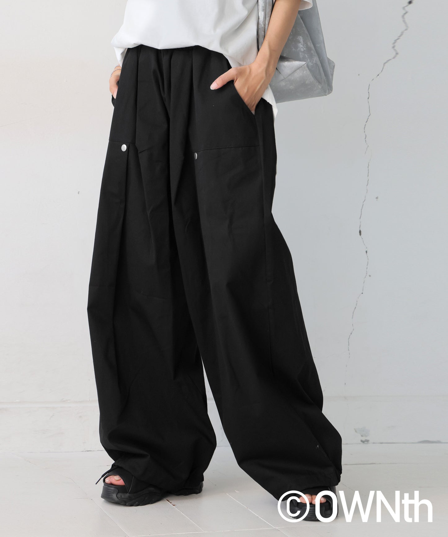 OWNth Ladies Tucked Circus Pants With Drawstring Hem Design