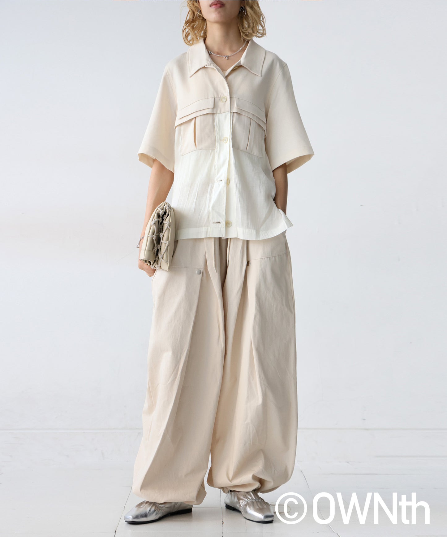 OWNth Ladies Tucked Circus Pants With Drawstring Hem Design