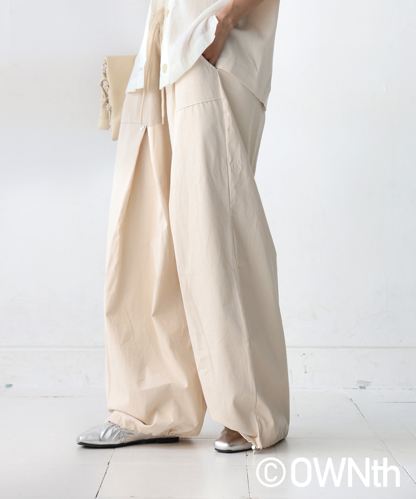 OWNth Ladies Tucked Circus Pants With Drawstring Hem Design