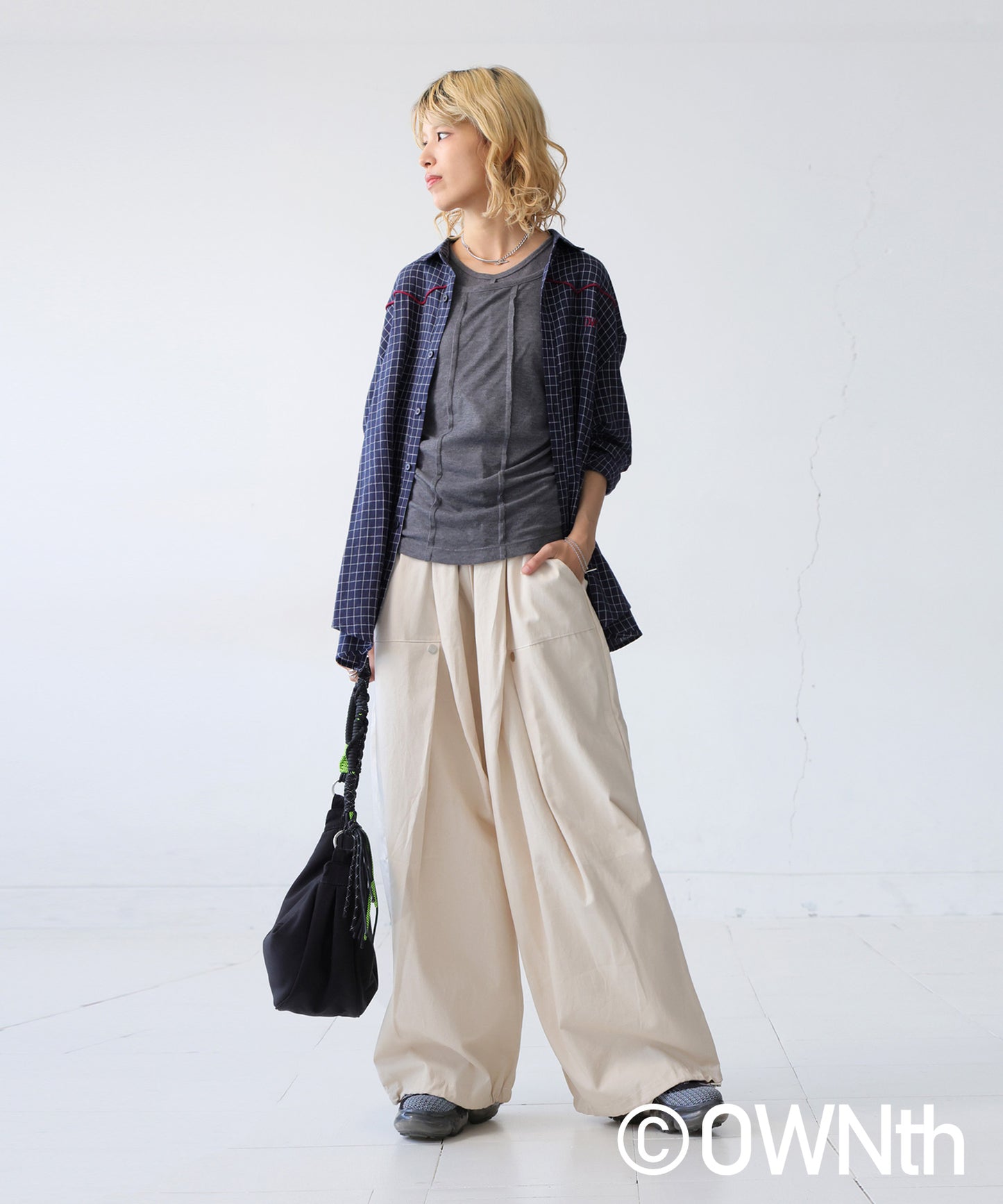 OWNth Ladies Tucked Circus Pants With Drawstring Hem Design