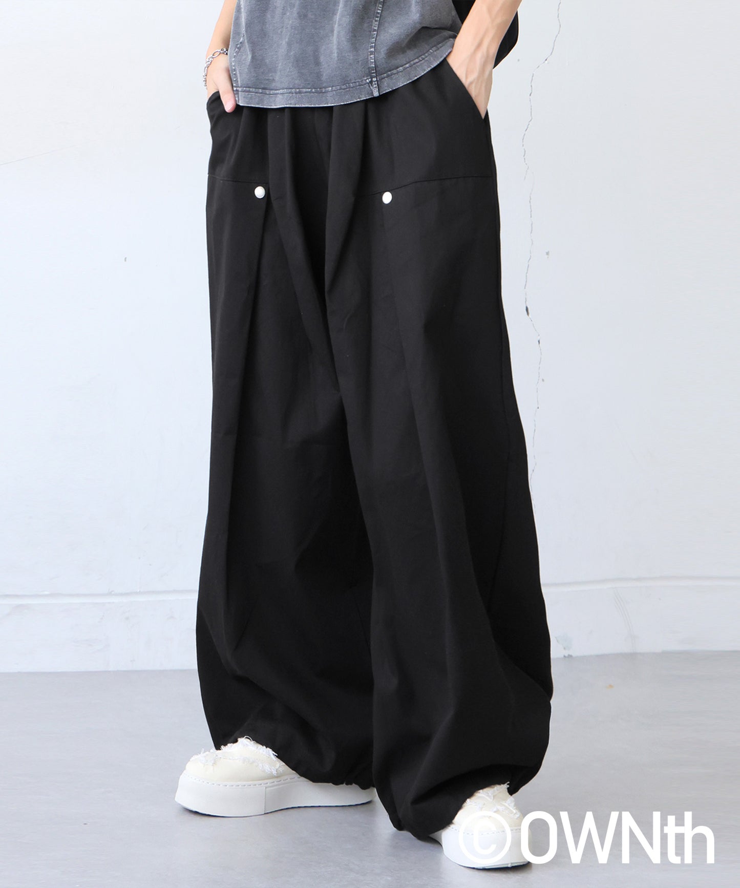 OWNth Ladies Tucked Circus Pants With Drawstring Hem Design