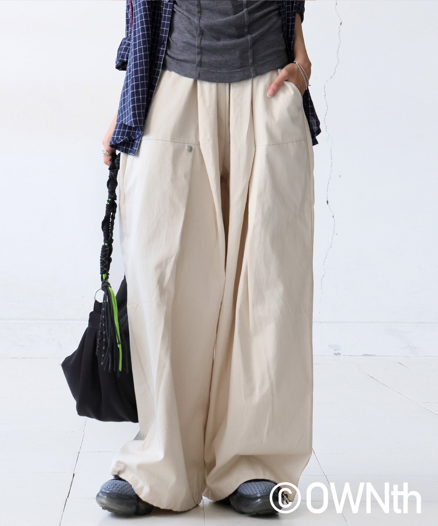 OWNth Ladies Tucked Circus Pants With Drawstring Hem Design