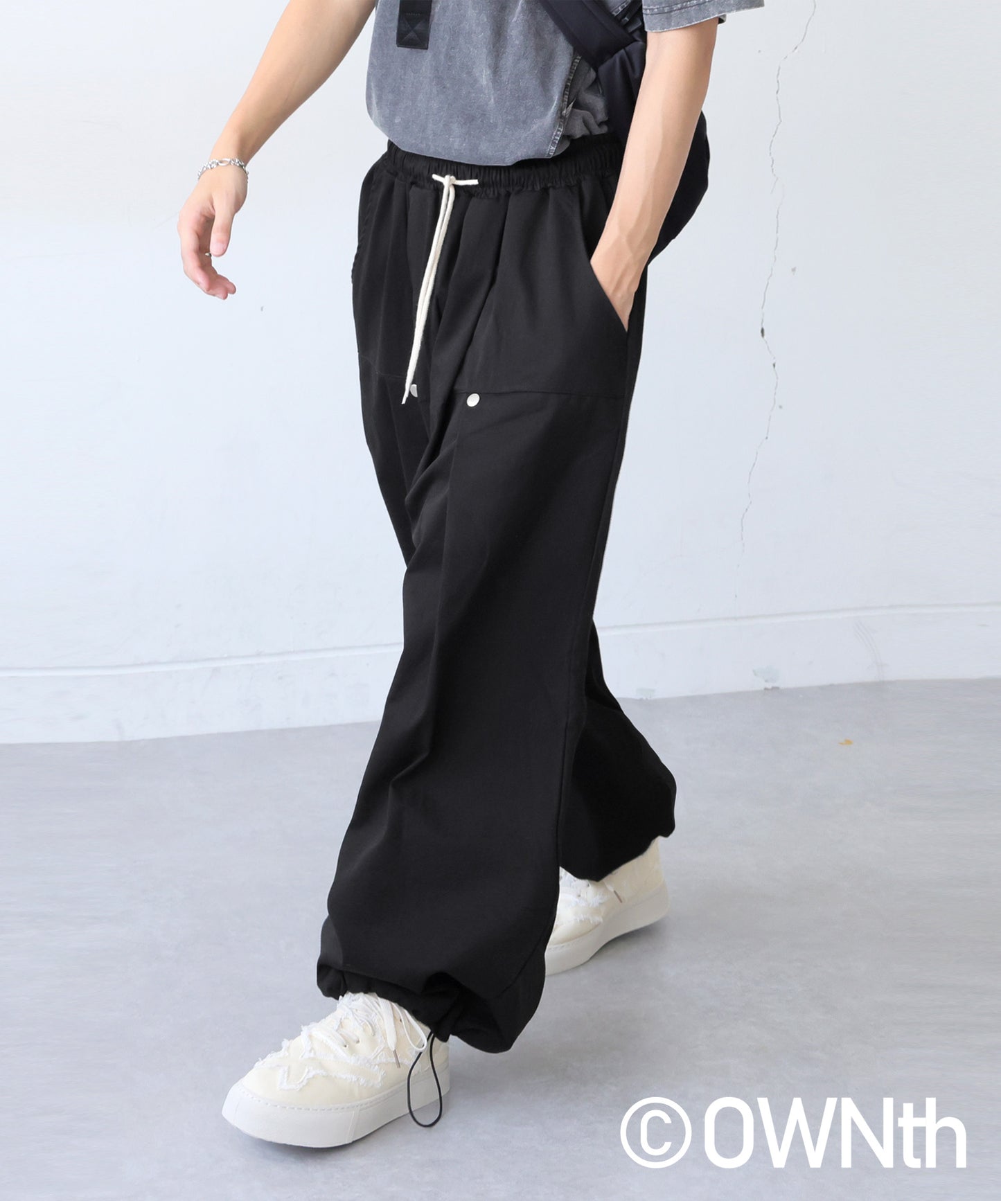 OWNth Ladies Tucked Circus Pants With Drawstring Hem Design