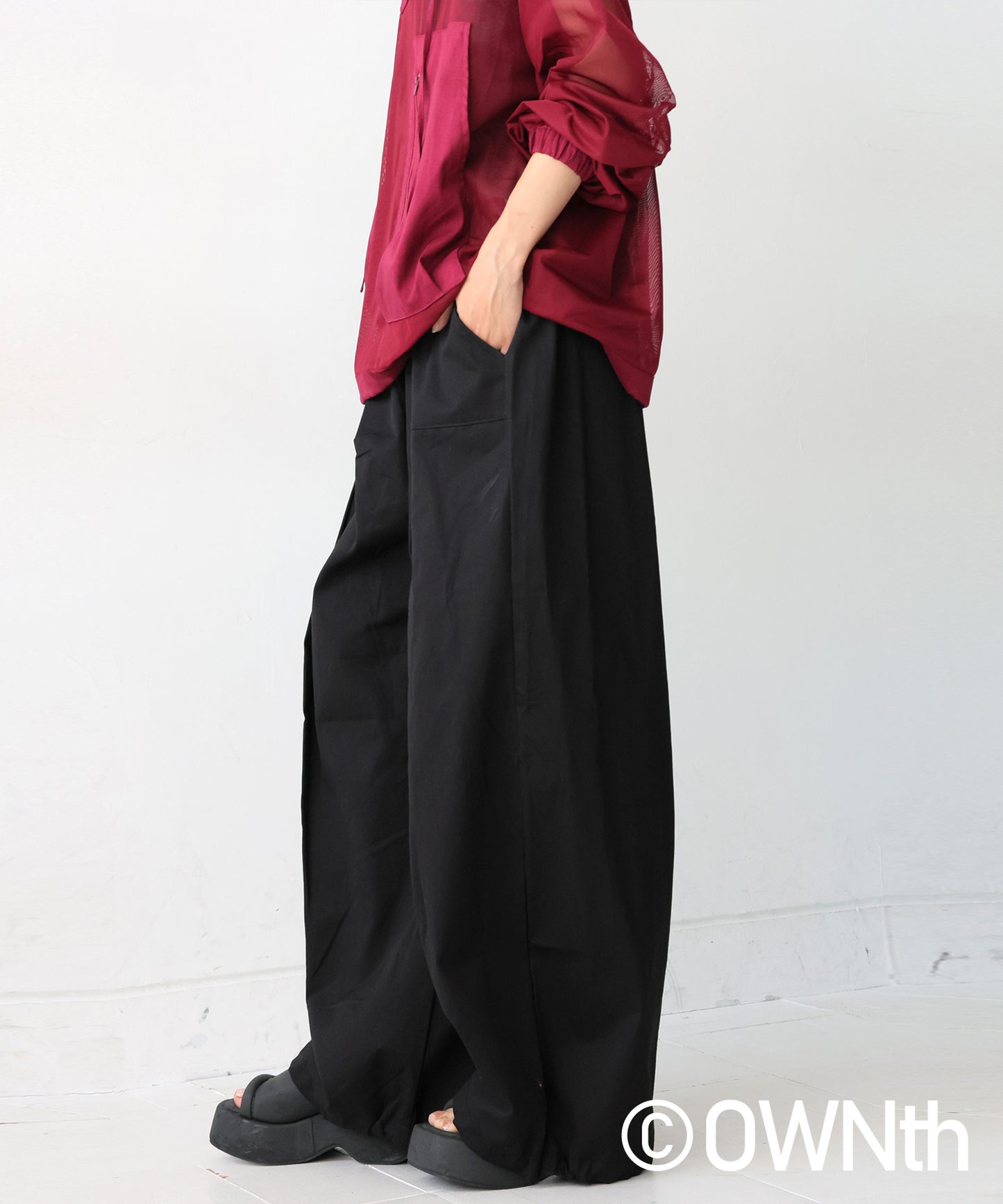 OWNth Ladies Tucked Circus Pants With Drawstring Hem Design