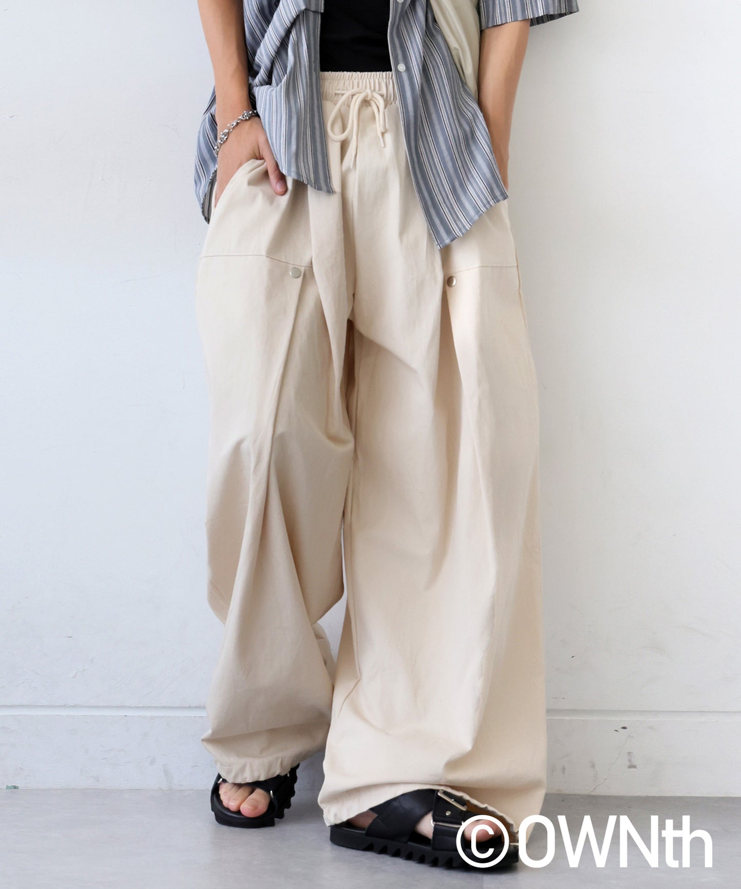 OWNth Ladies Tucked Circus Pants With Drawstring Hem Design