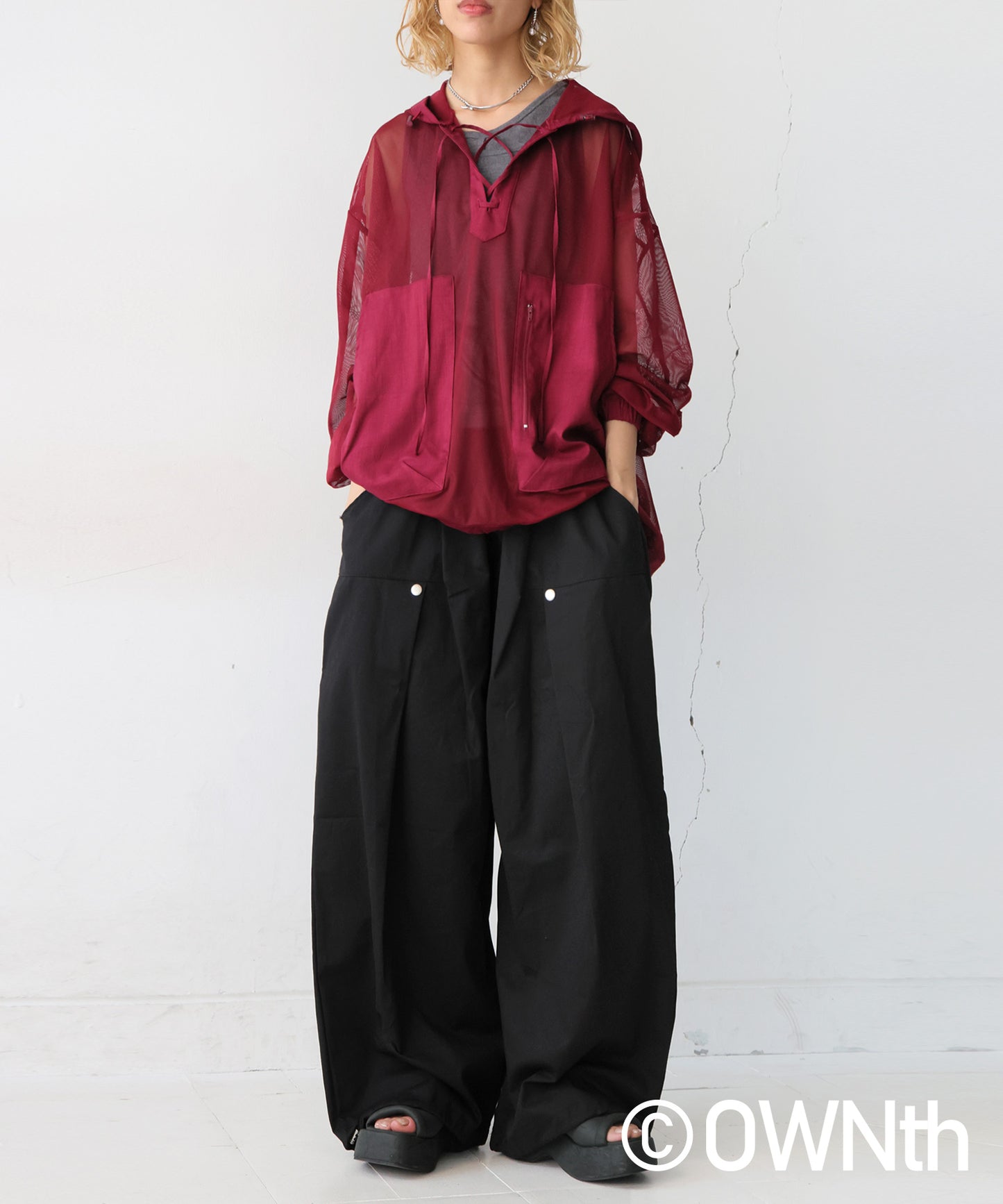 OWNth Ladies Tucked Circus Pants With Drawstring Hem Design