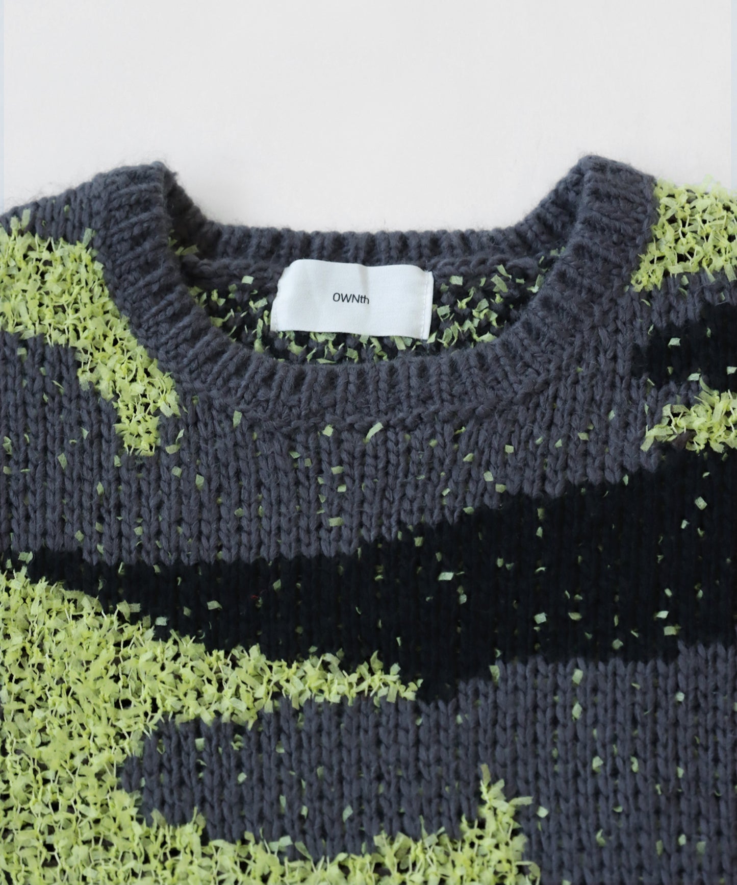 Mixed yarn crew neck Camouflage knit Unisex