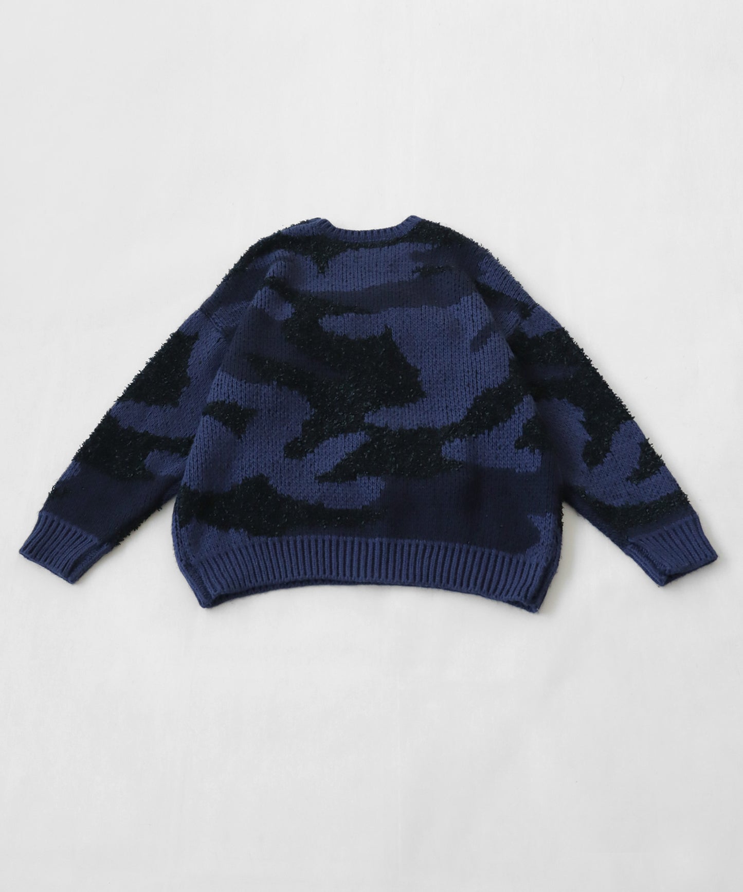 Mixed yarn crew neck Camouflage knit Unisex