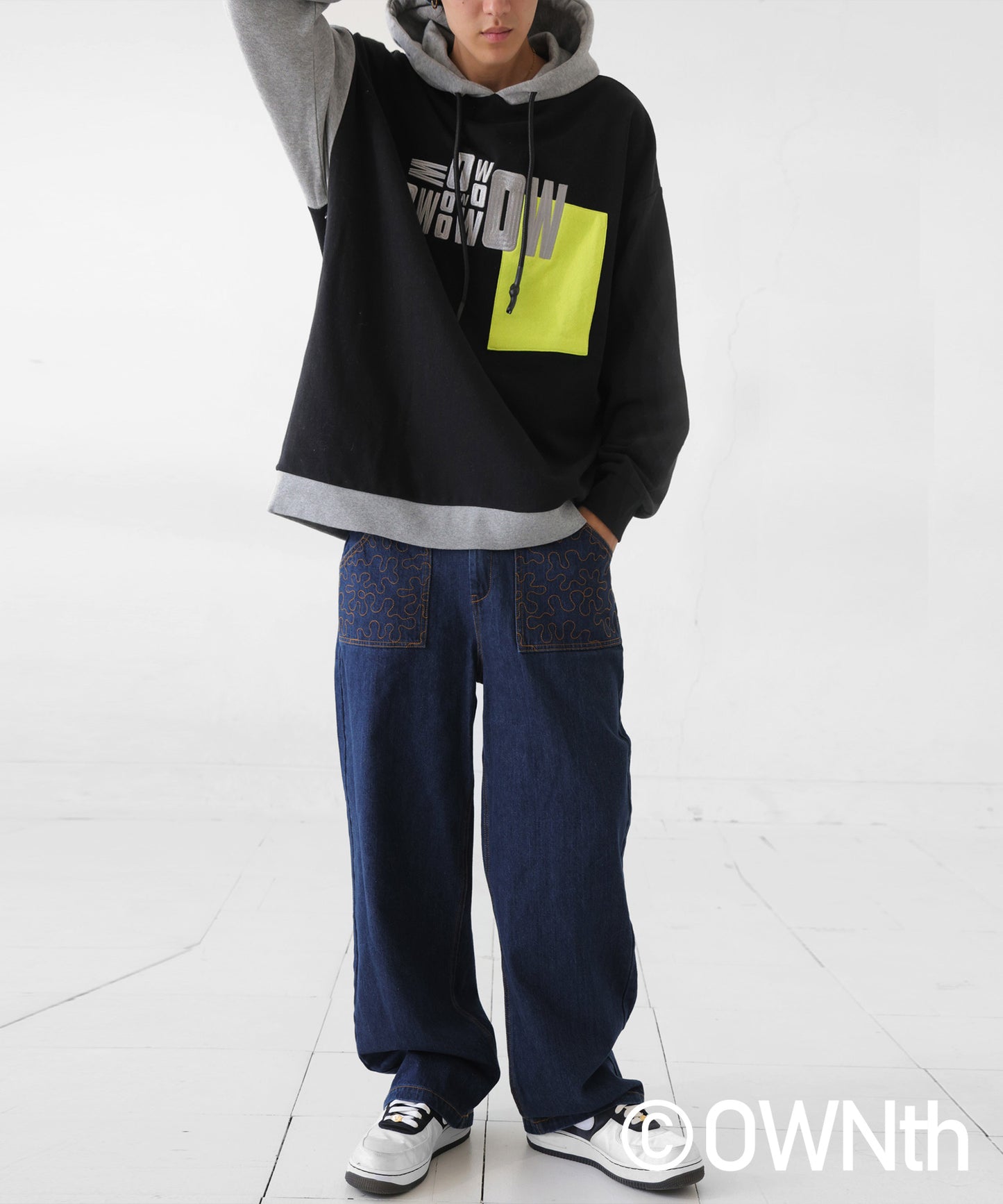 Switching Logo Hoodie Tops Unisex