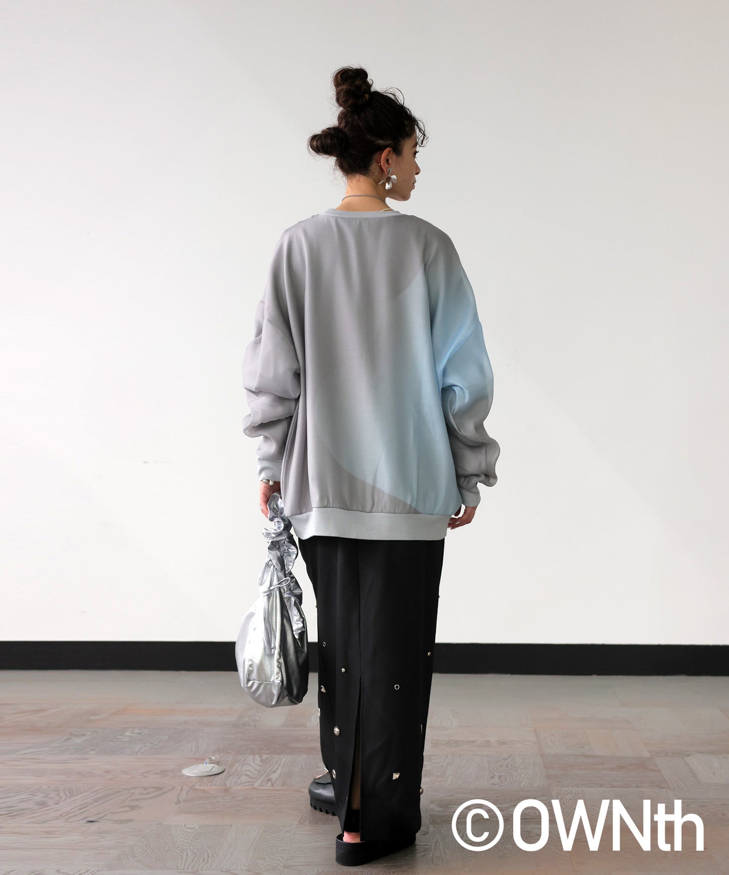 Gradation Sheer Layered Logo Pullover Ladies